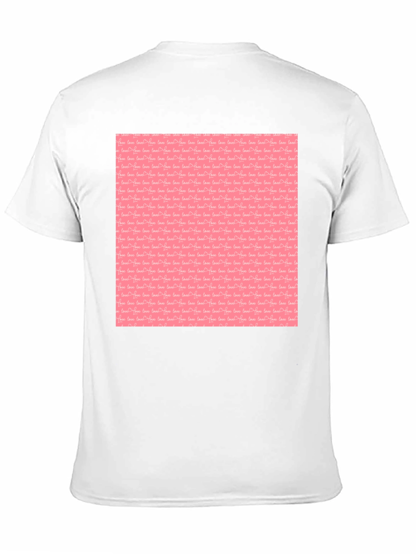 Black Tee with Pink Love Pattern