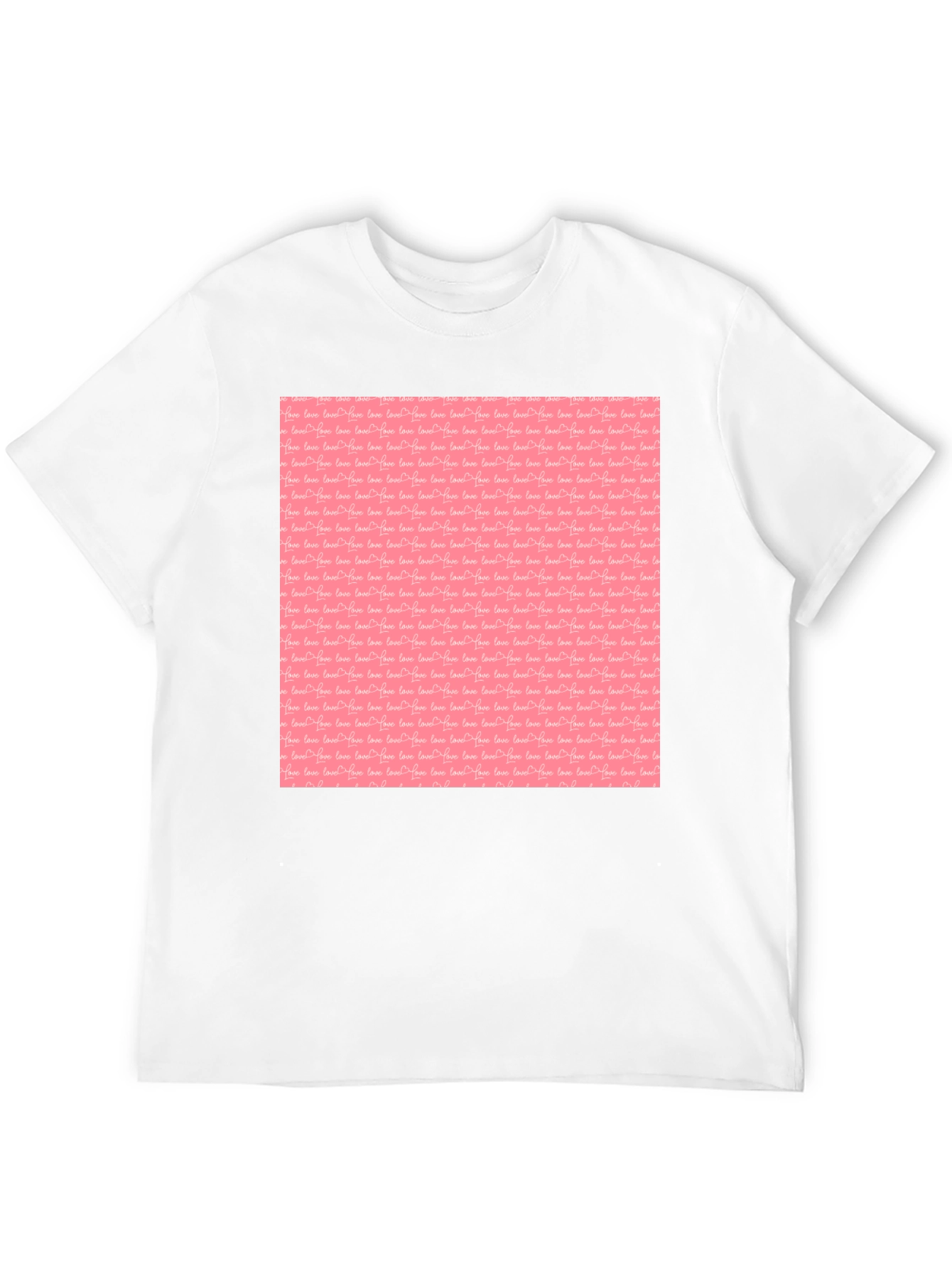 Black Tee with Pink Love Pattern