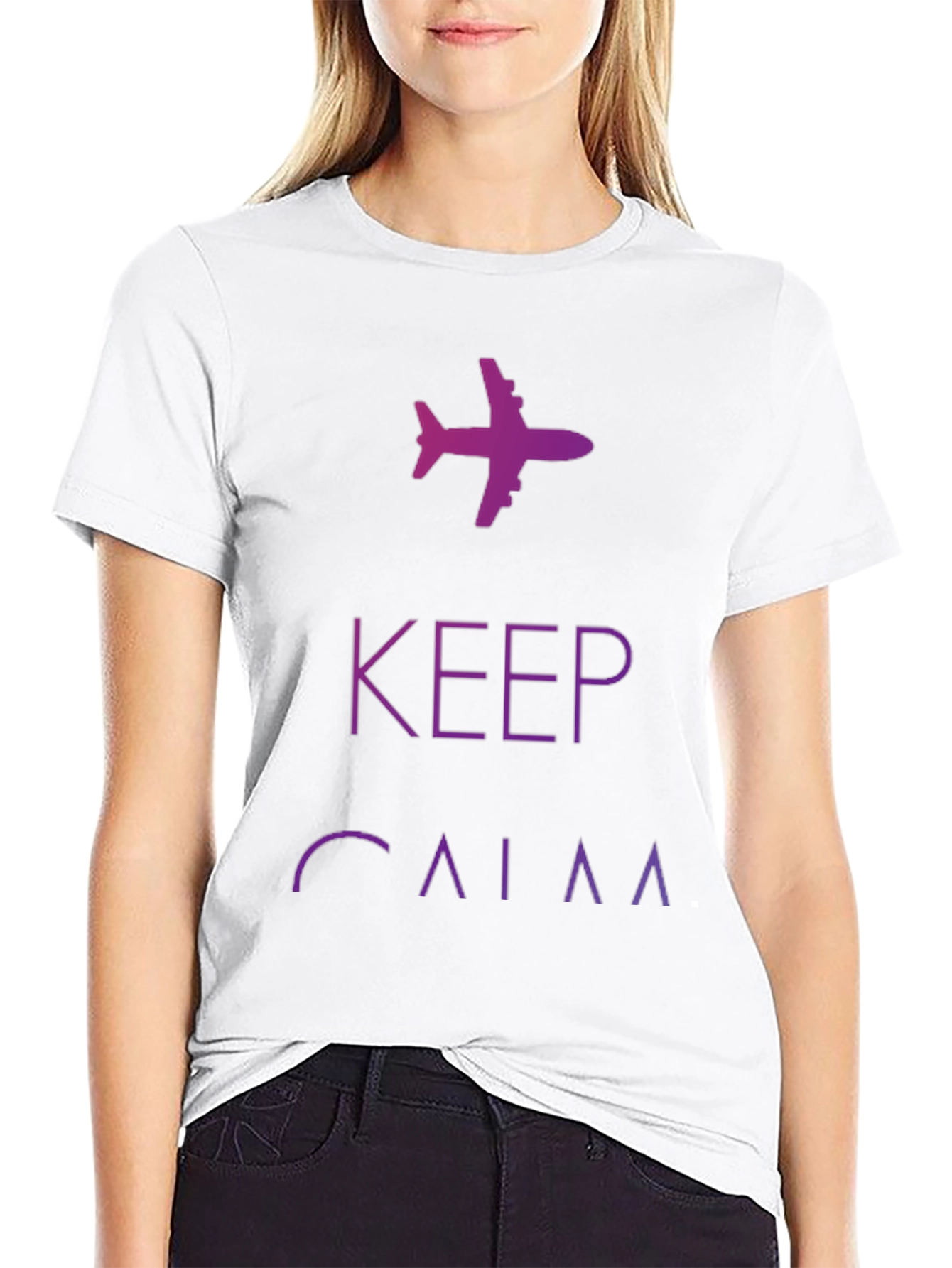Keep Calm Airplane Black T-Shirt
