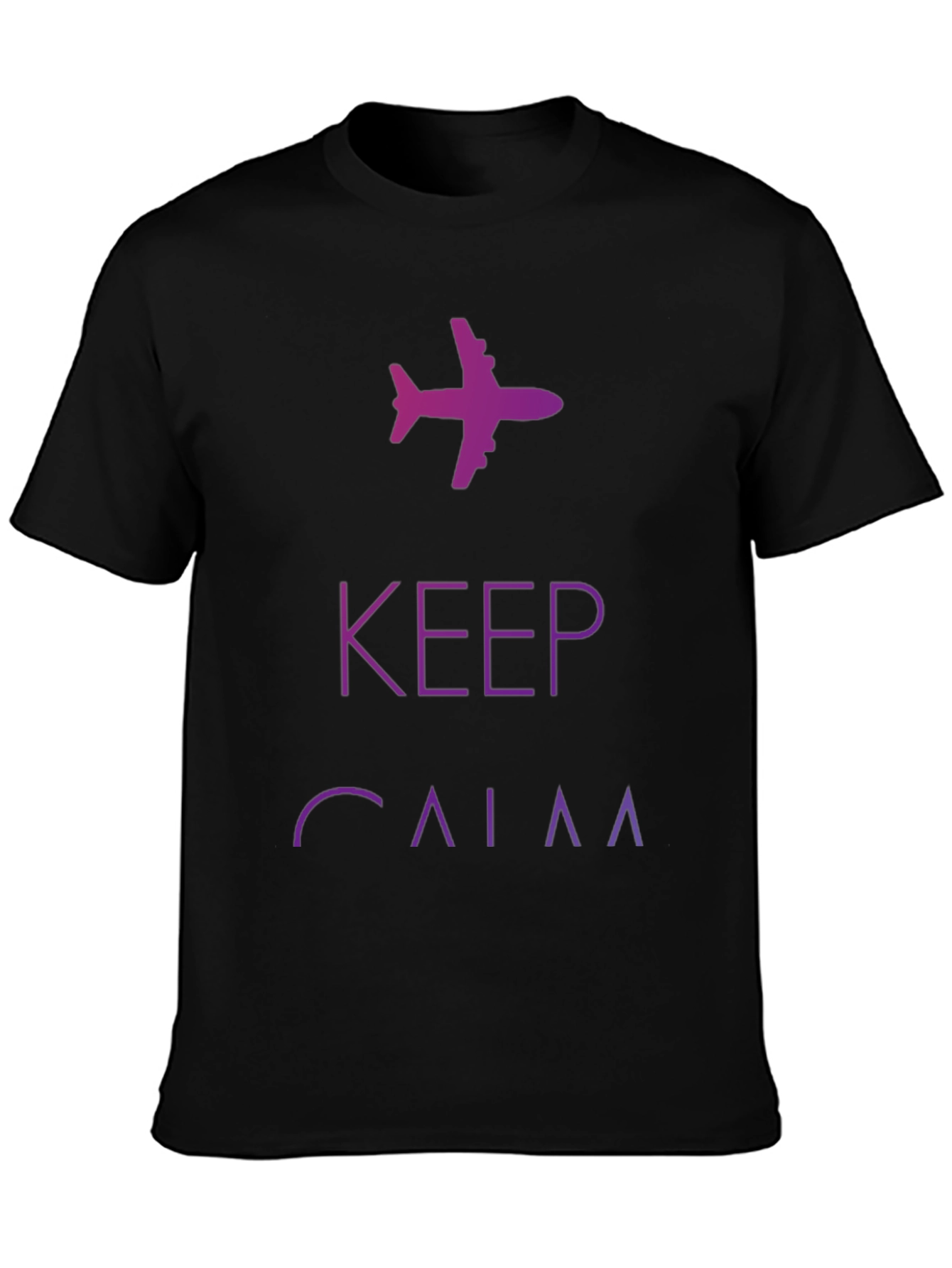 Keep Calm Airplane Black T-Shirt