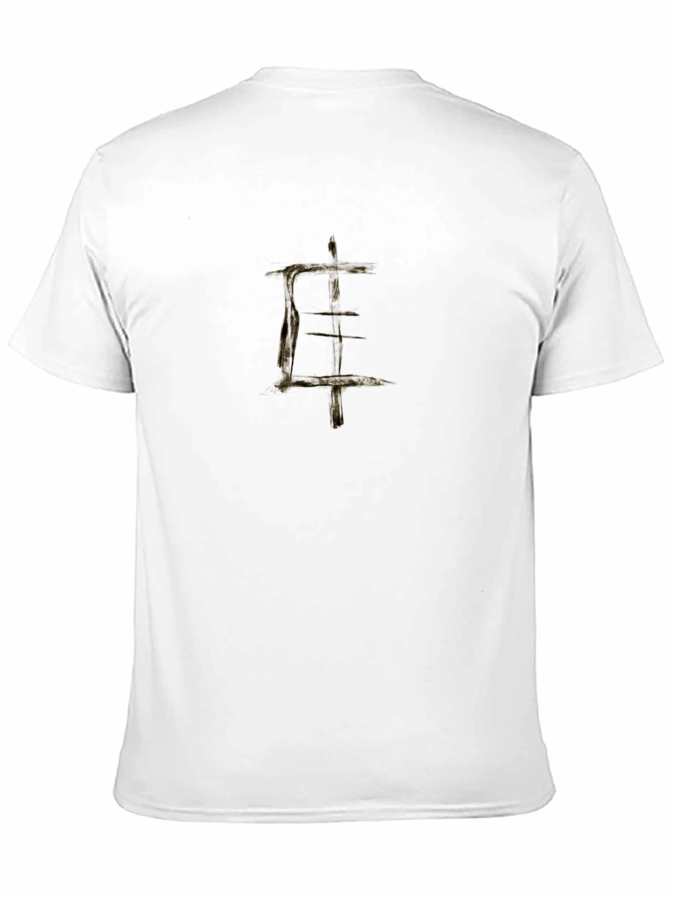Mens Black Graphic Tee - Abstract Symbol Design