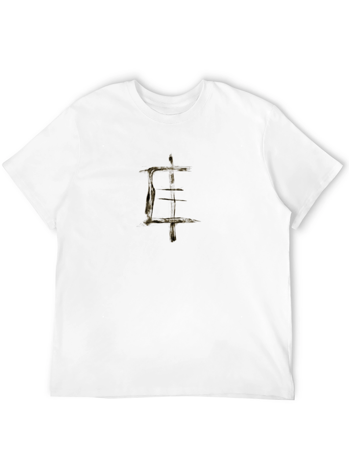 Mens Black Graphic Tee - Abstract Symbol Design