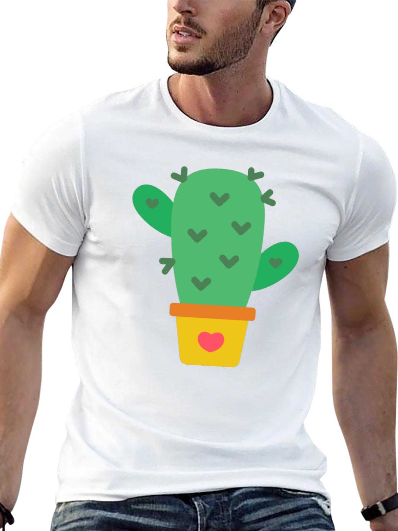 Cactus Love Graphic T-Shirt - Black Cotton Tee