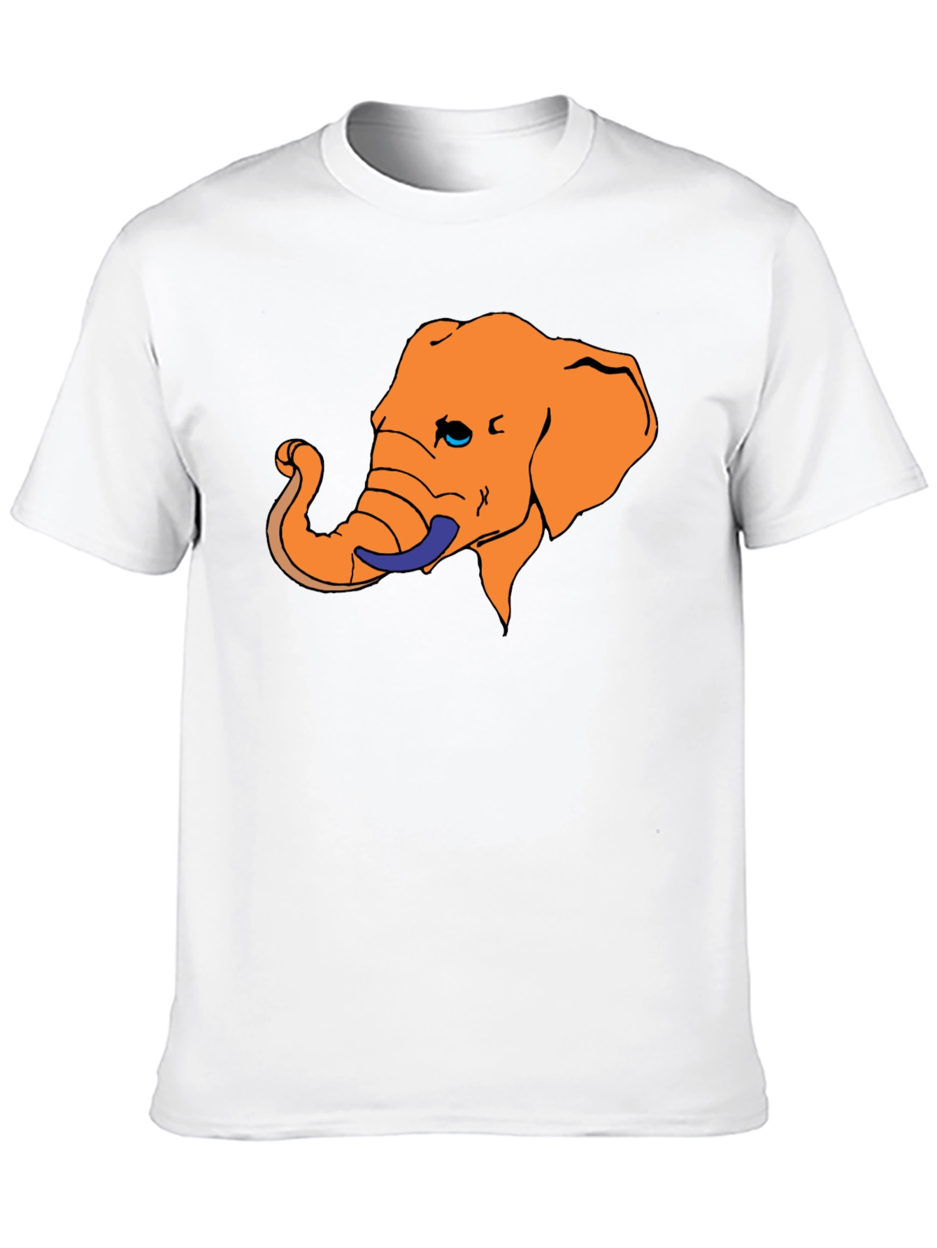 Elephant Graphic Tee - Unique Orange Design