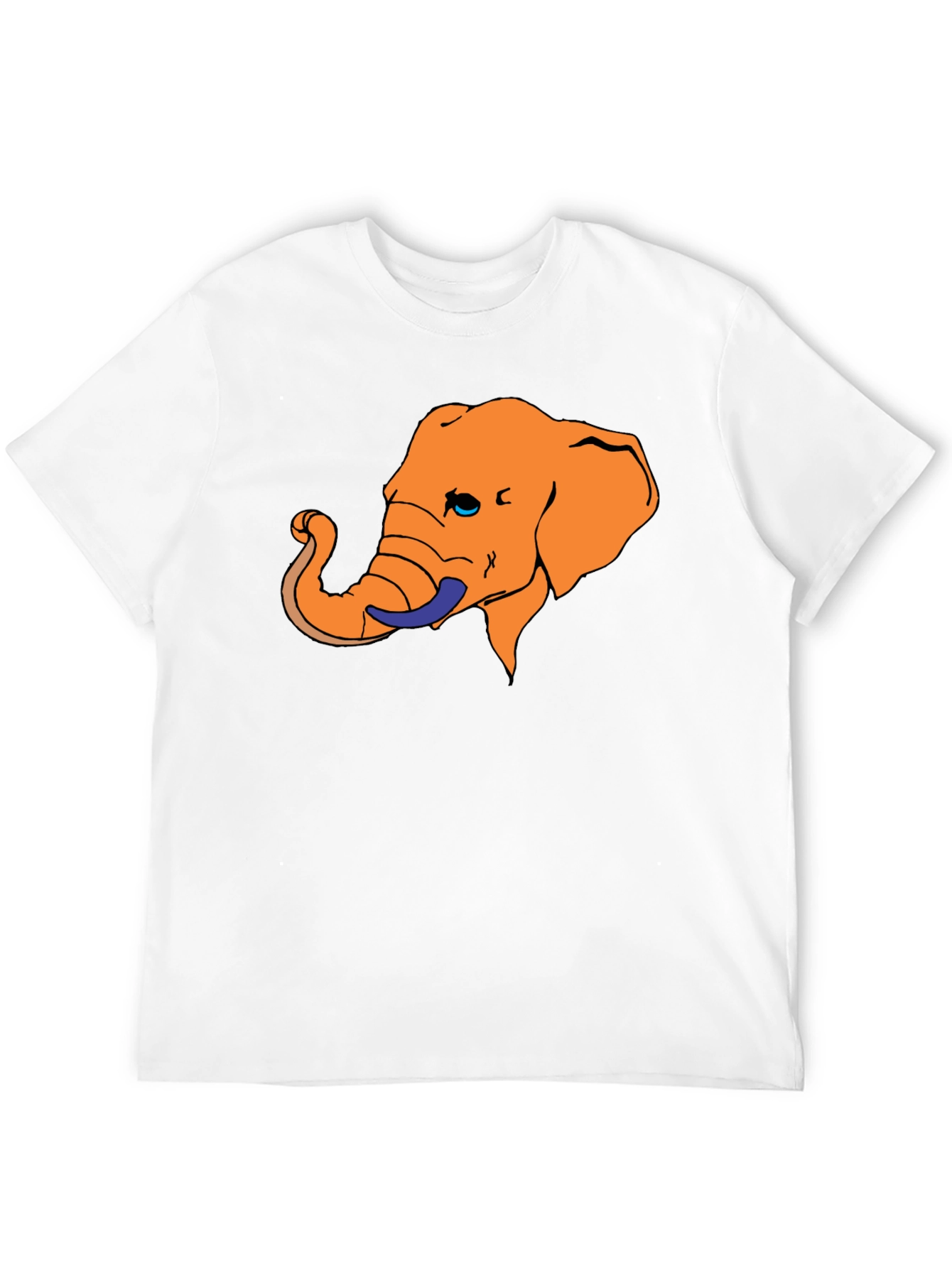 Elephant Graphic Tee - Unique Orange Design