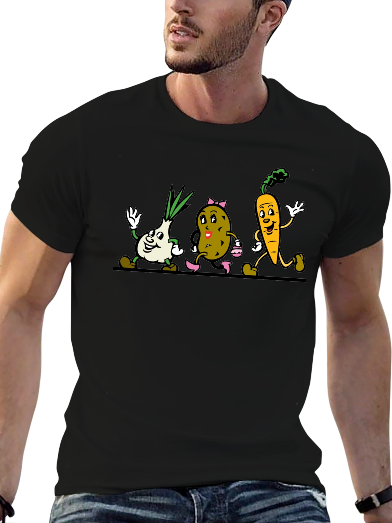 Cartoon Vegetable Graphic Tee