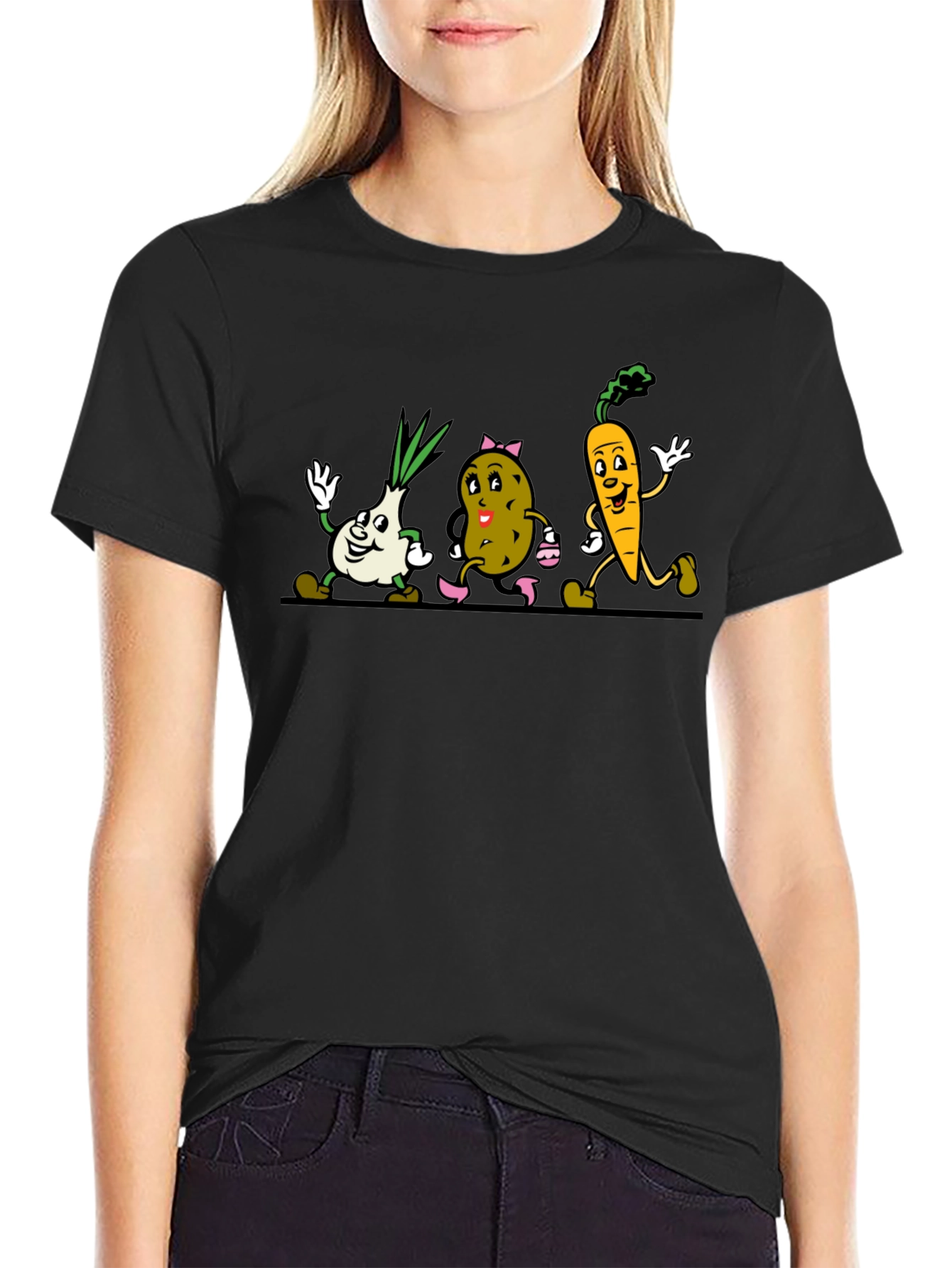Cartoon Vegetable Graphic Tee