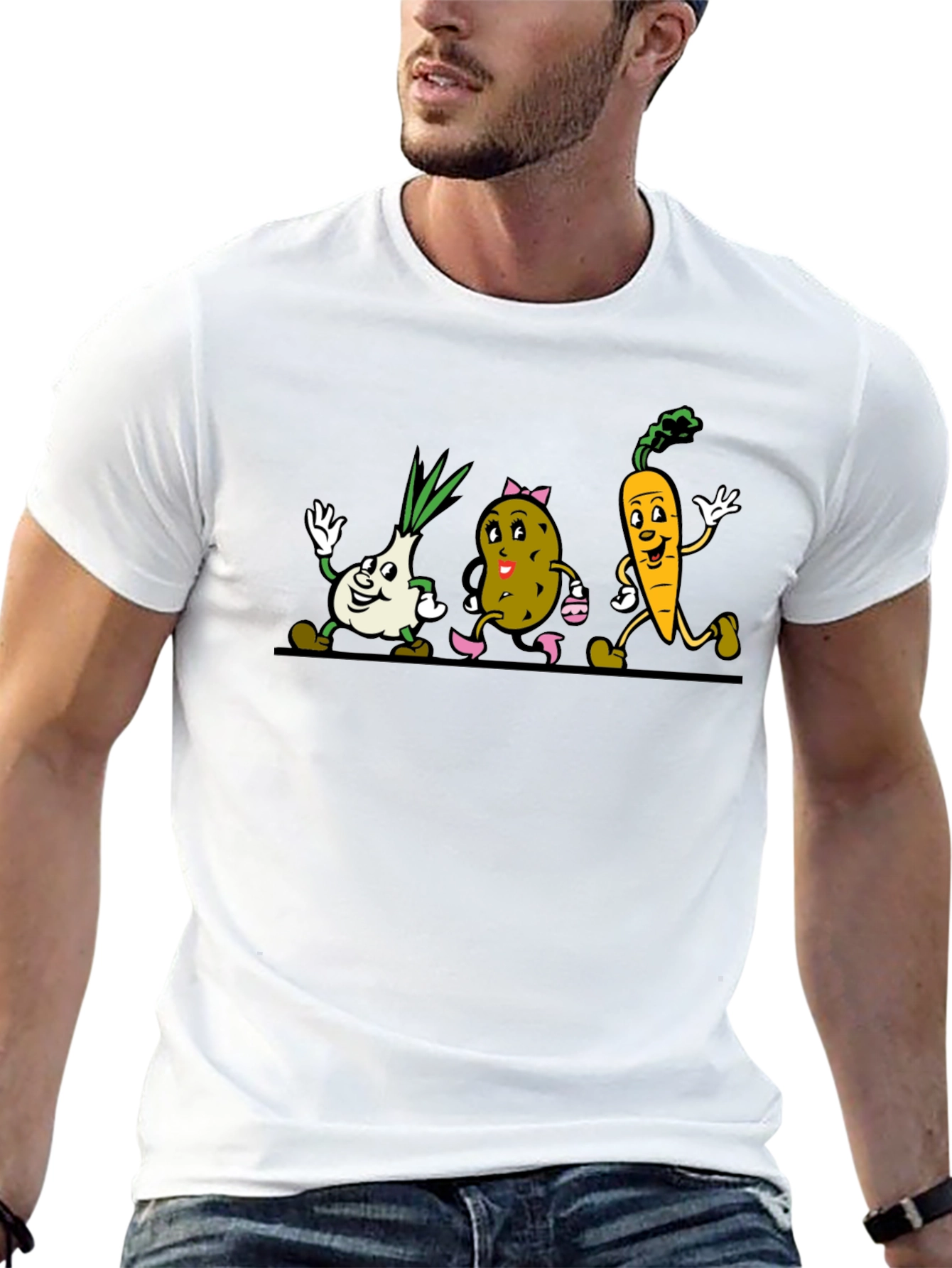 Cartoon Vegetable Graphic Tee