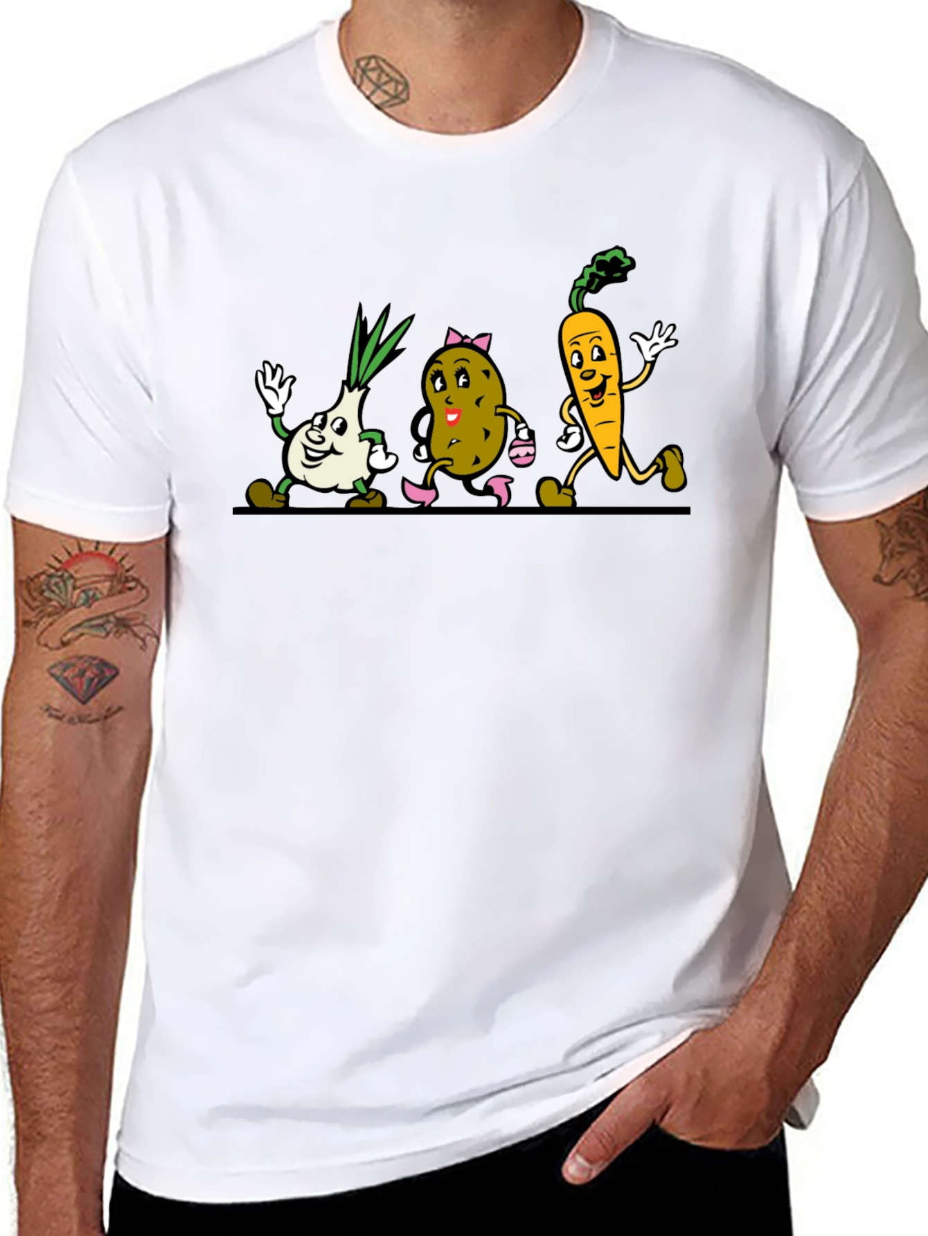 Cartoon Vegetable Graphic Tee