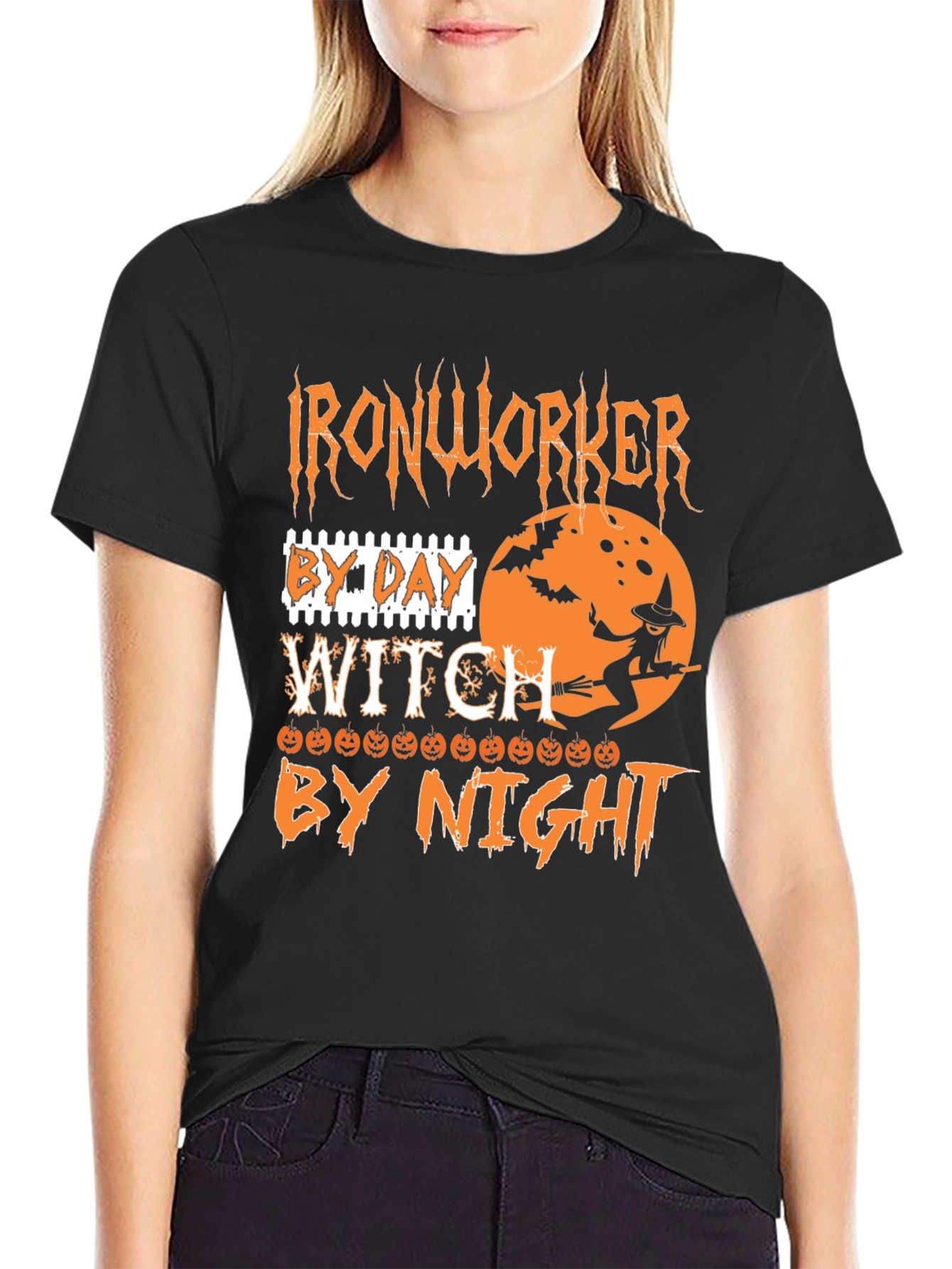 Ironworker Witch Halloween T-Shirt