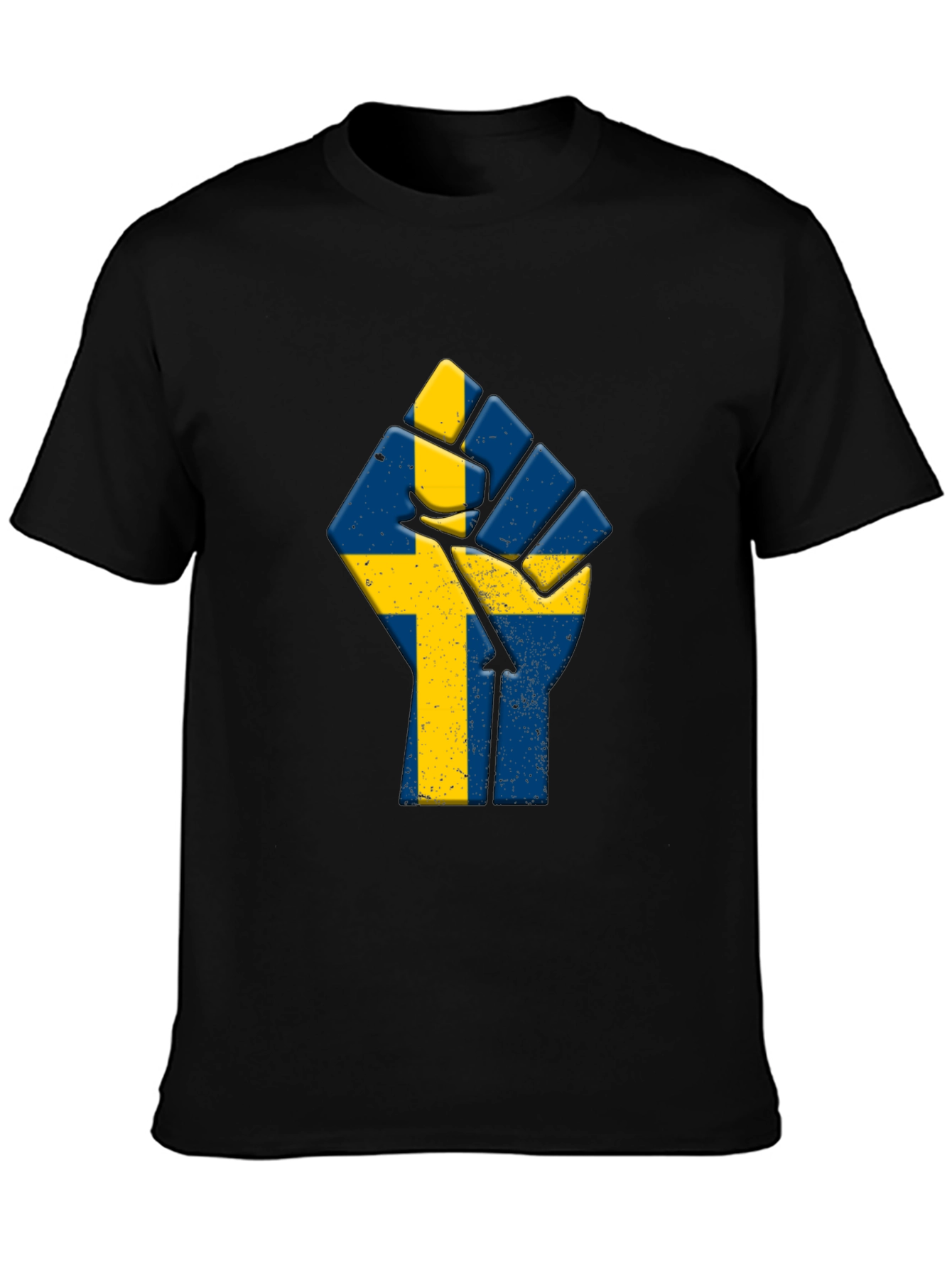 Sweden Flag Fist T-Shirt - Black Pride Tee
