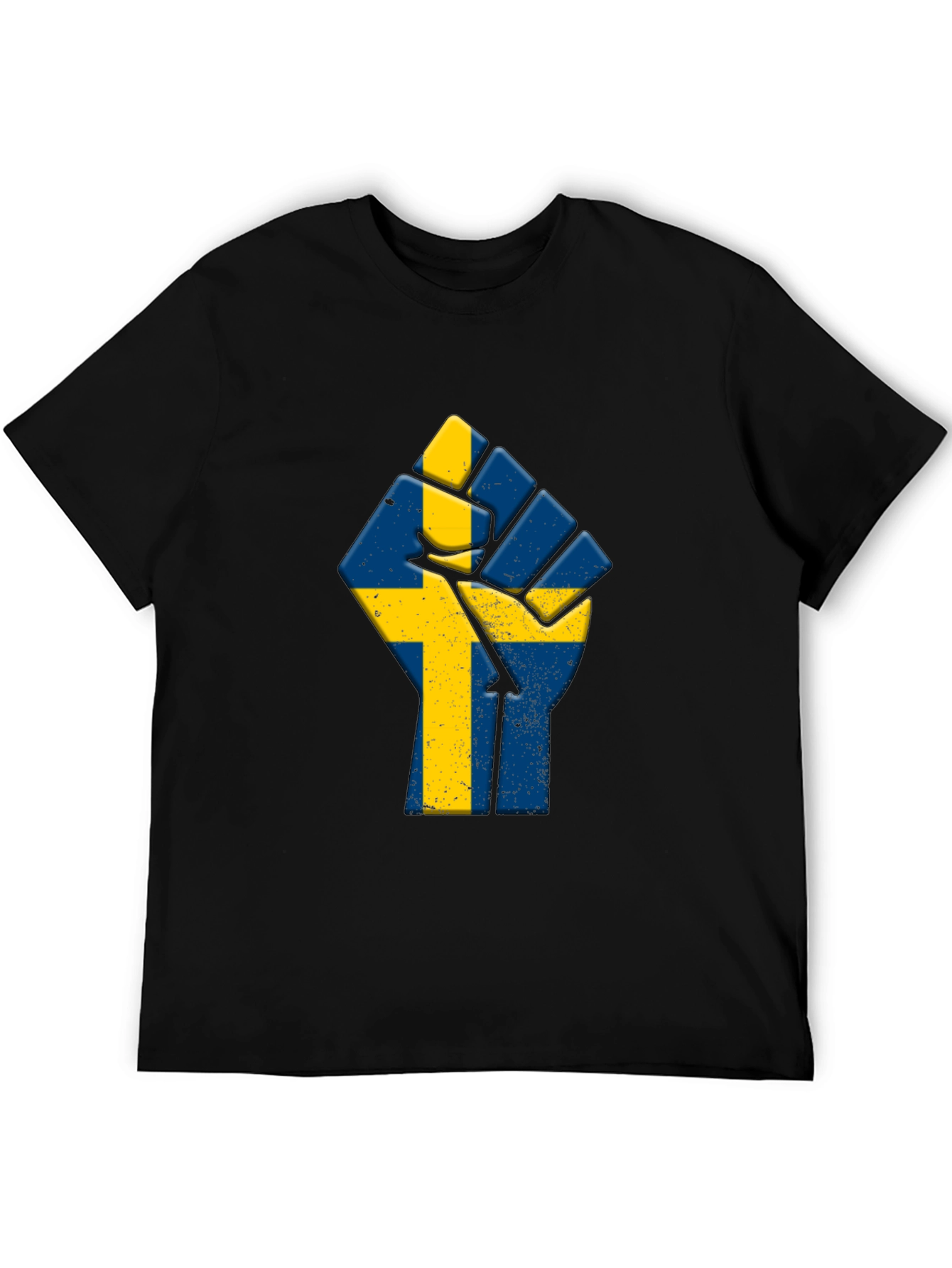 Sweden Flag Fist T-Shirt - Black Pride Tee