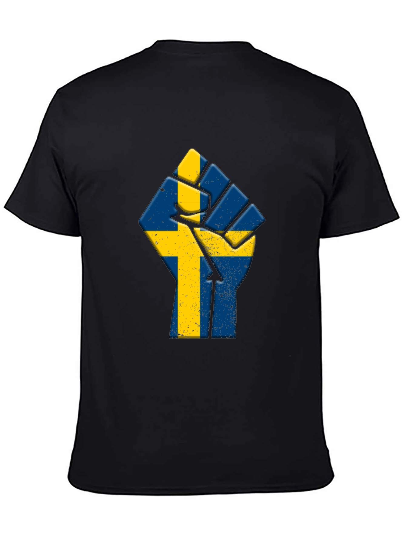 Sweden Flag Fist T-Shirt - Black Pride Tee
