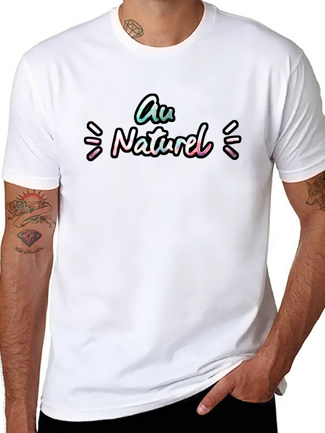Au Naturel Graphic Tee - Black Cotton Comfort