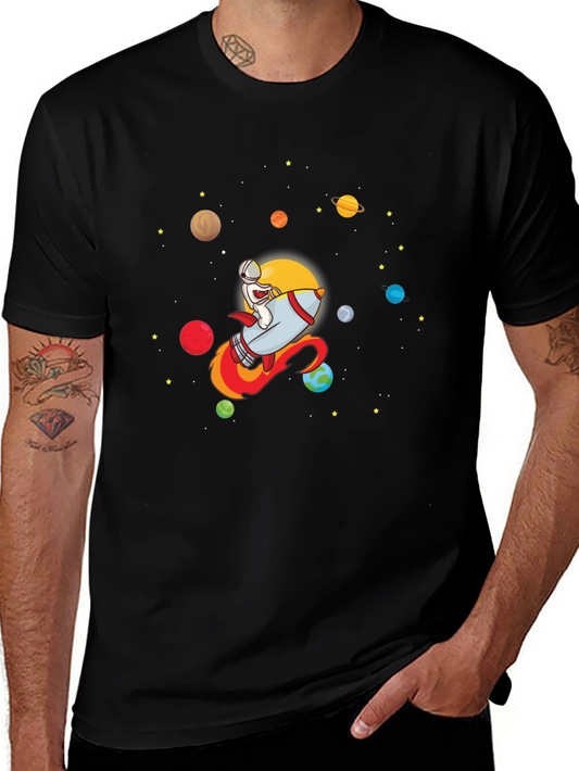 Astronaut Rocket T-Shirt - Galaxy Graphic Tee