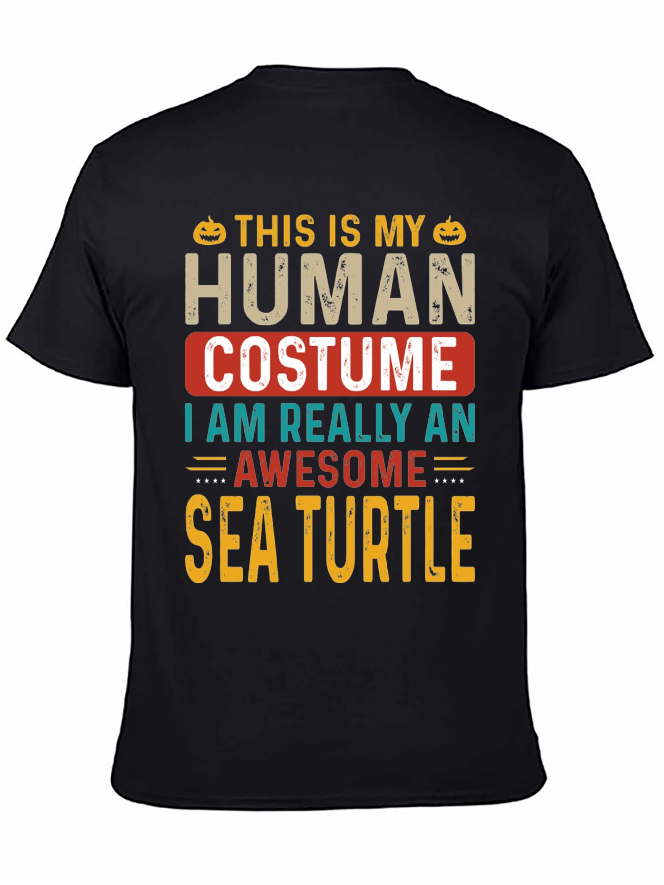Human Costume Sea Turtle T-Shirt - Funny Halloween Tee