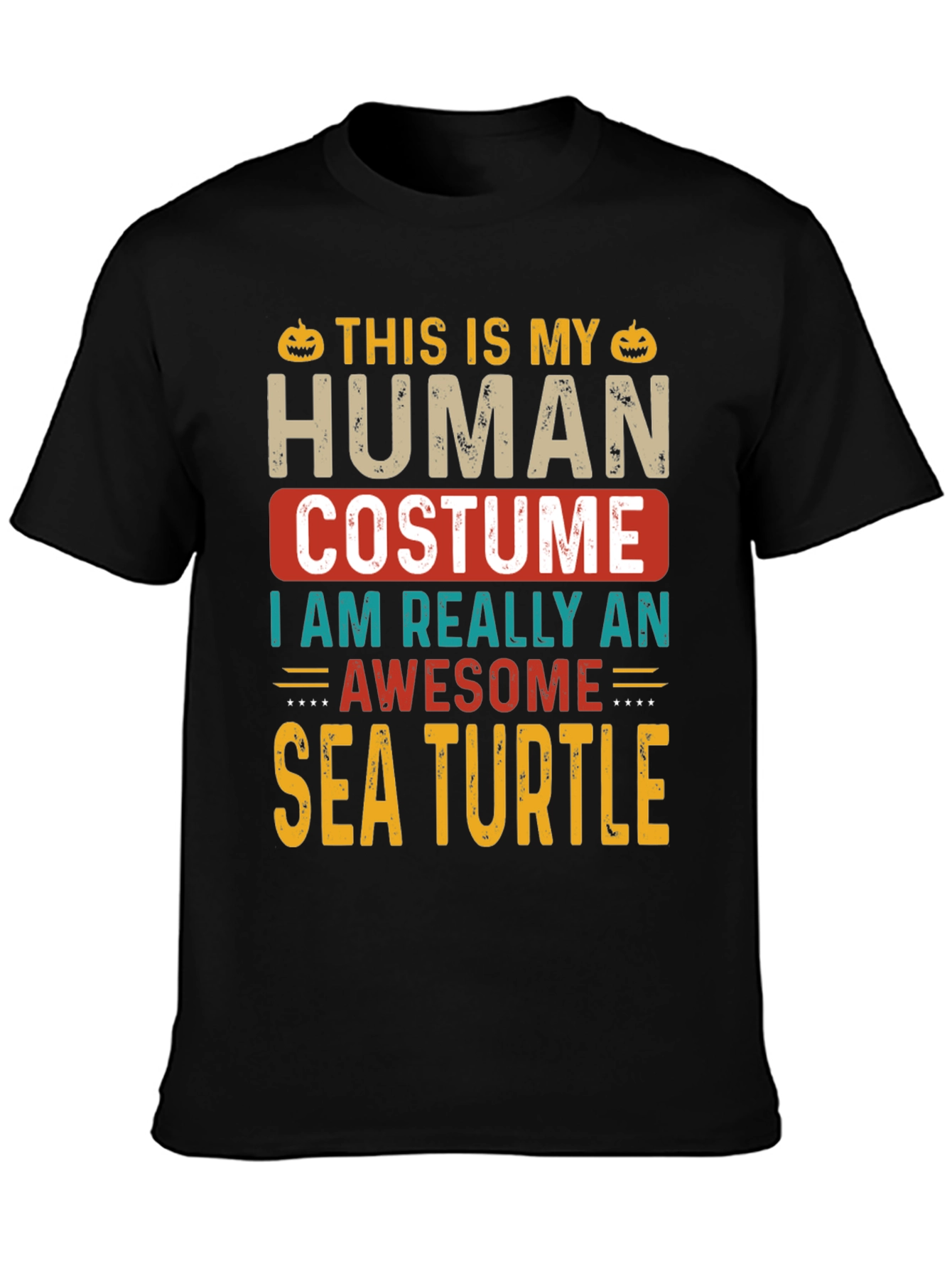 Human Costume Sea Turtle T-Shirt - Funny Halloween Tee