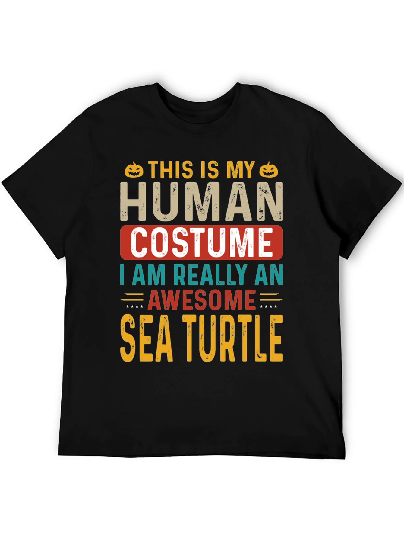 Human Costume Sea Turtle T-Shirt - Funny Halloween Tee