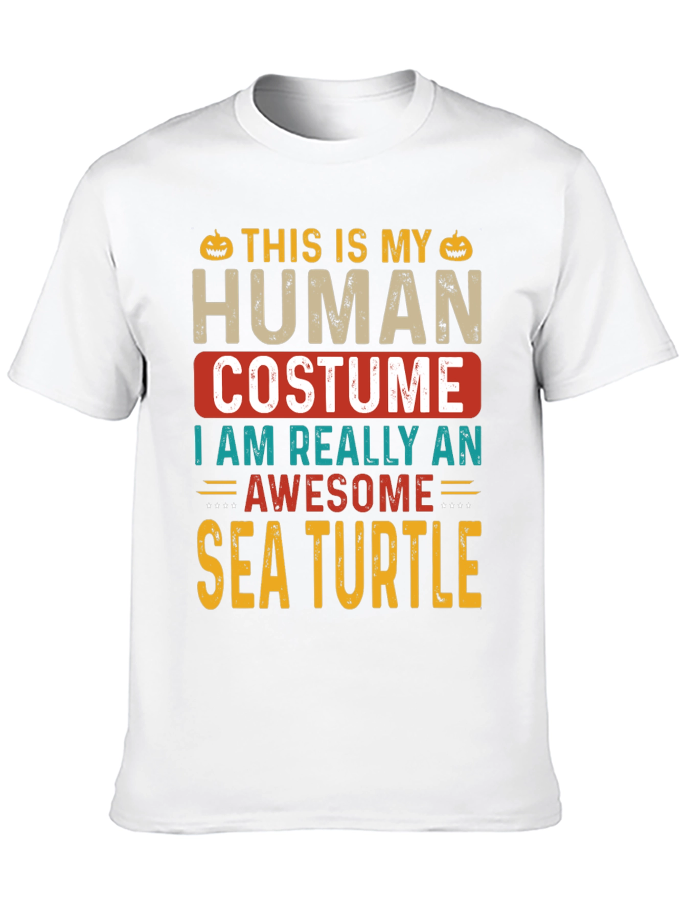 Human Costume Sea Turtle T-Shirt - Funny Halloween Tee