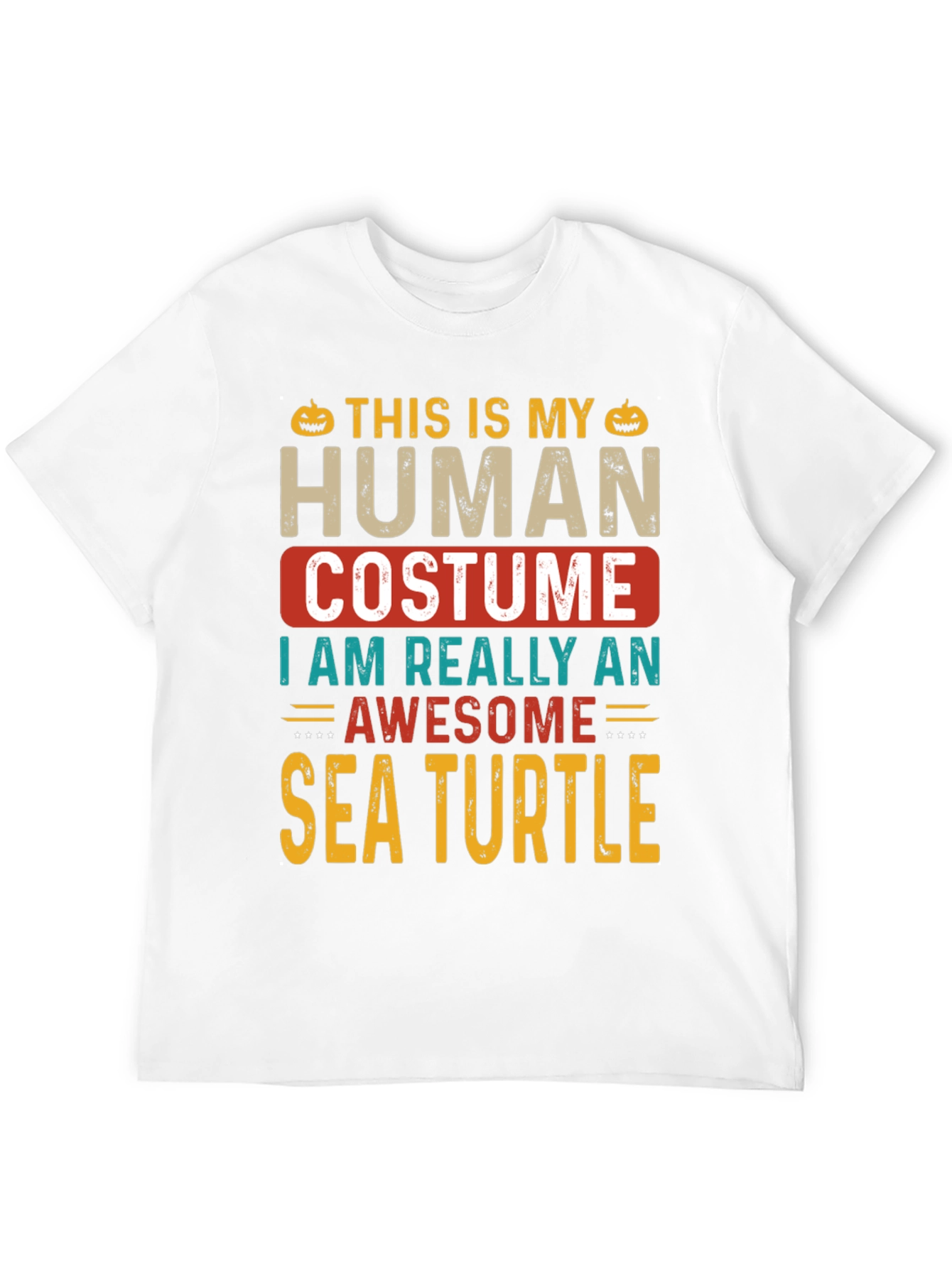 Human Costume Sea Turtle T-Shirt - Funny Halloween Tee