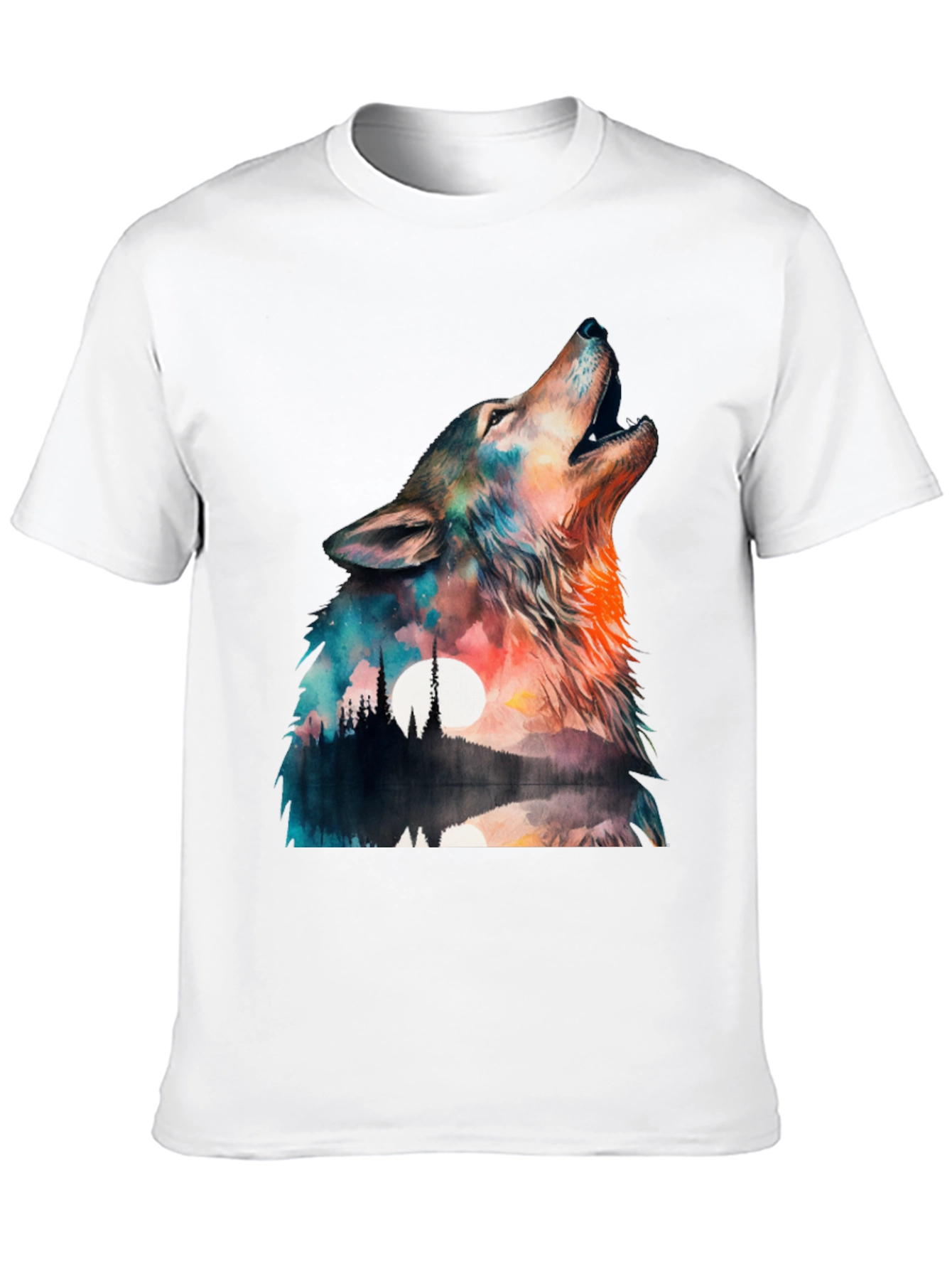 Wolf Howl Graphic T-Shirt - Nature Design