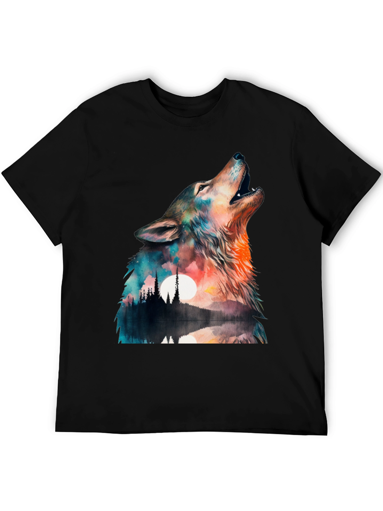 Wolf Howl Graphic T-Shirt - Nature Design