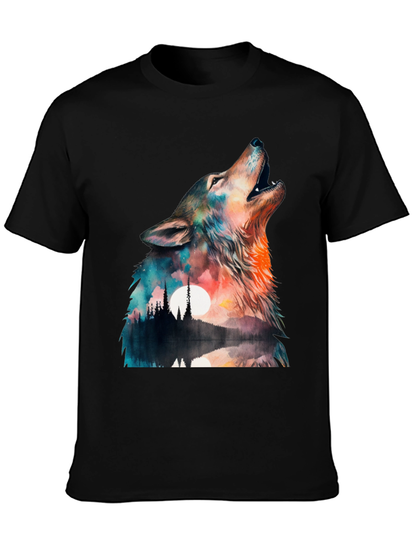 Wolf Howl Graphic T-Shirt - Nature Design