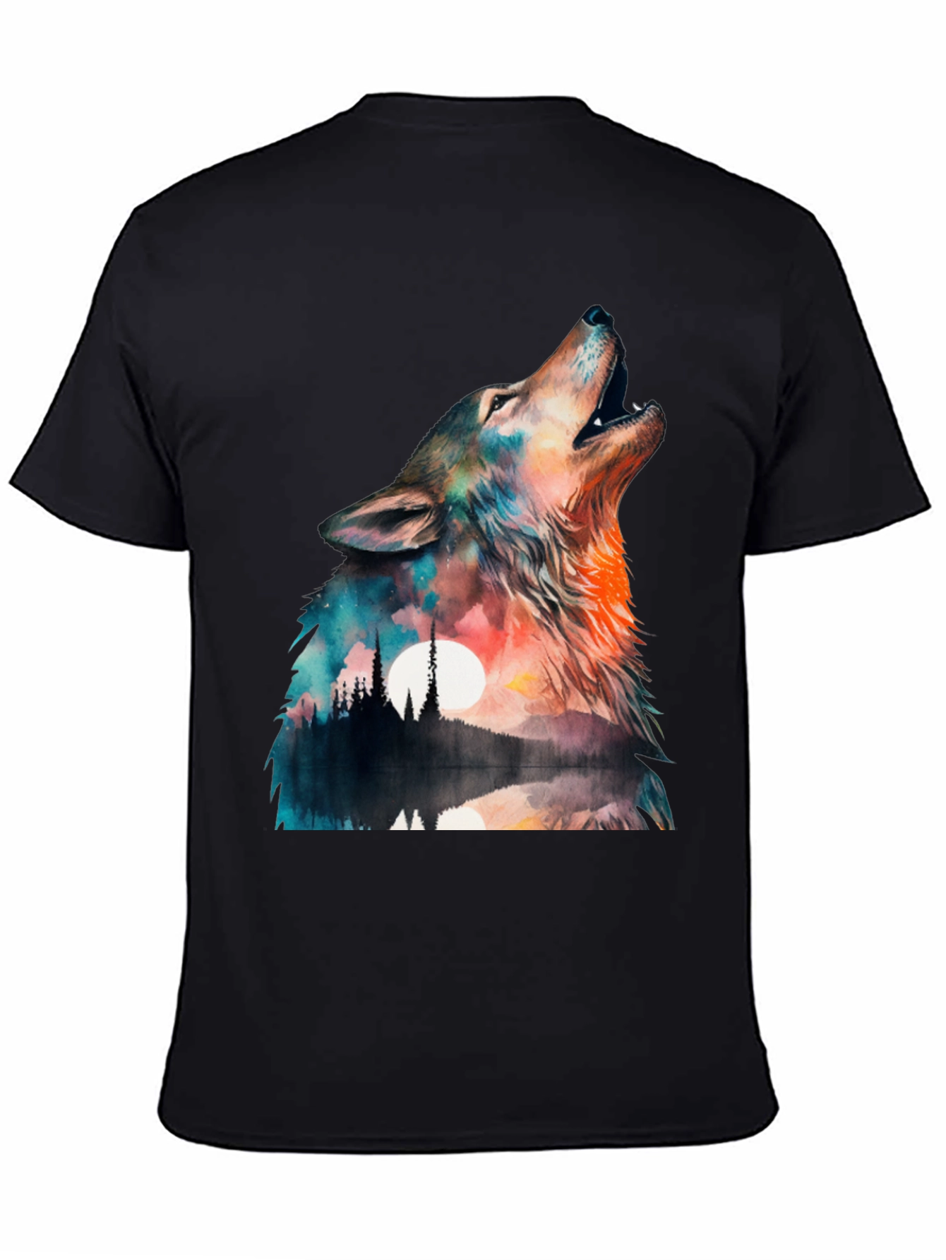 Wolf Howl Graphic T-Shirt - Nature Design
