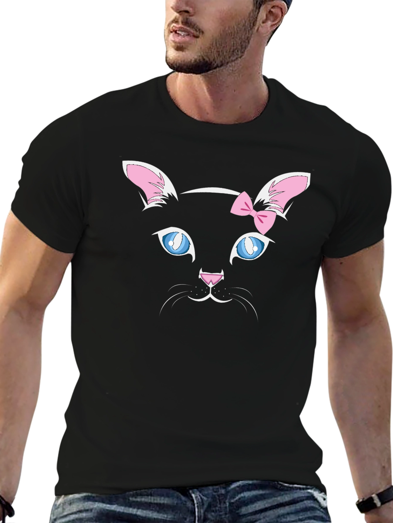 Cute Cat Face T-Shirt - Whimsical Design