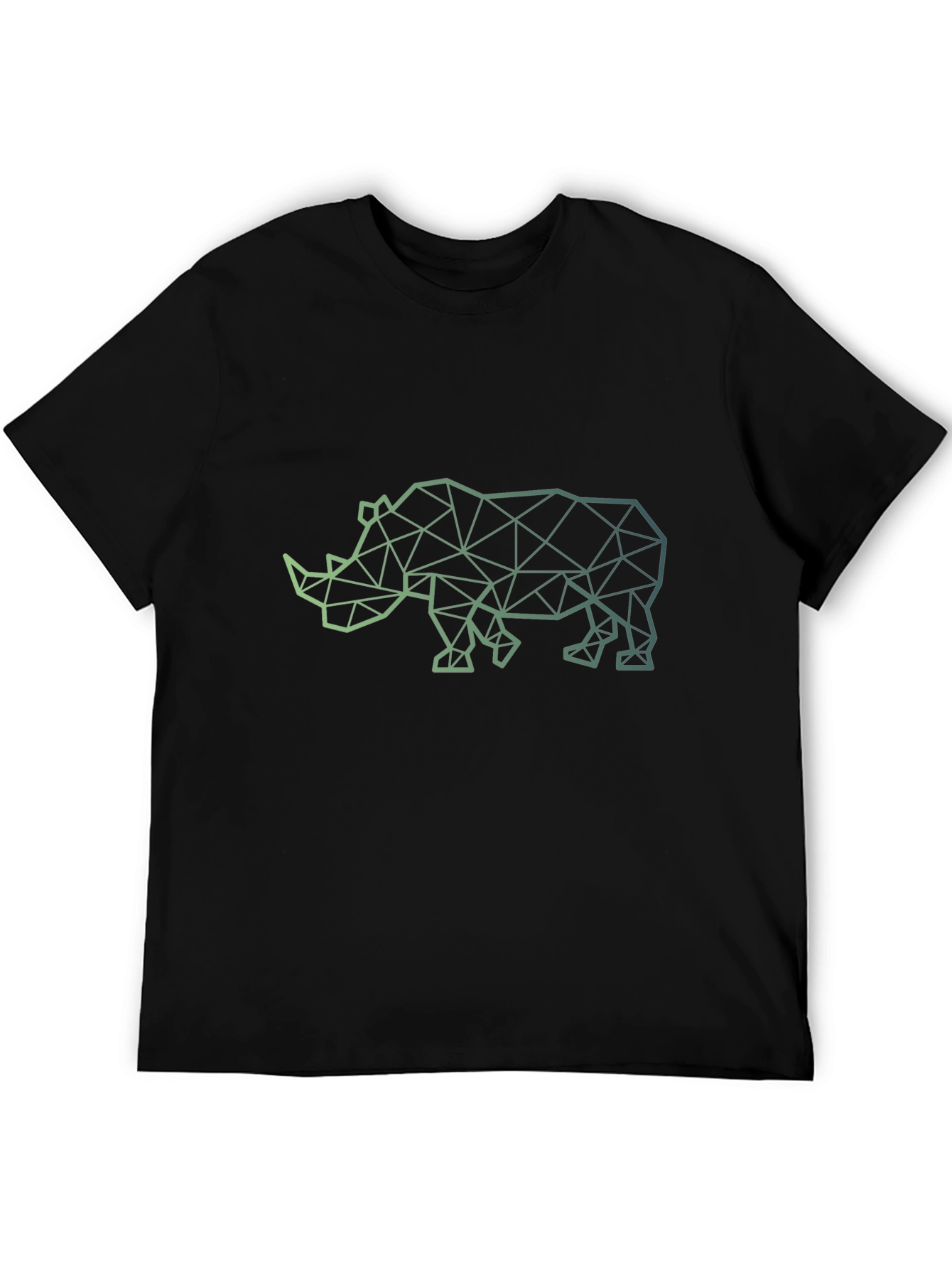 Geometric Rhino Graphic Tee - Modern Mens T-Shirt
