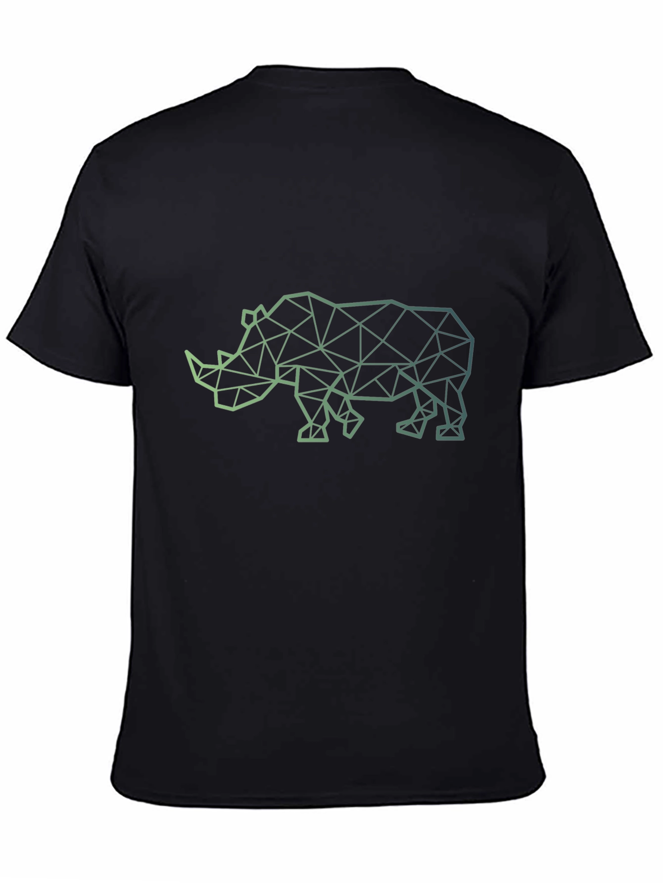 Geometric Rhino Graphic Tee - Modern Mens T-Shirt