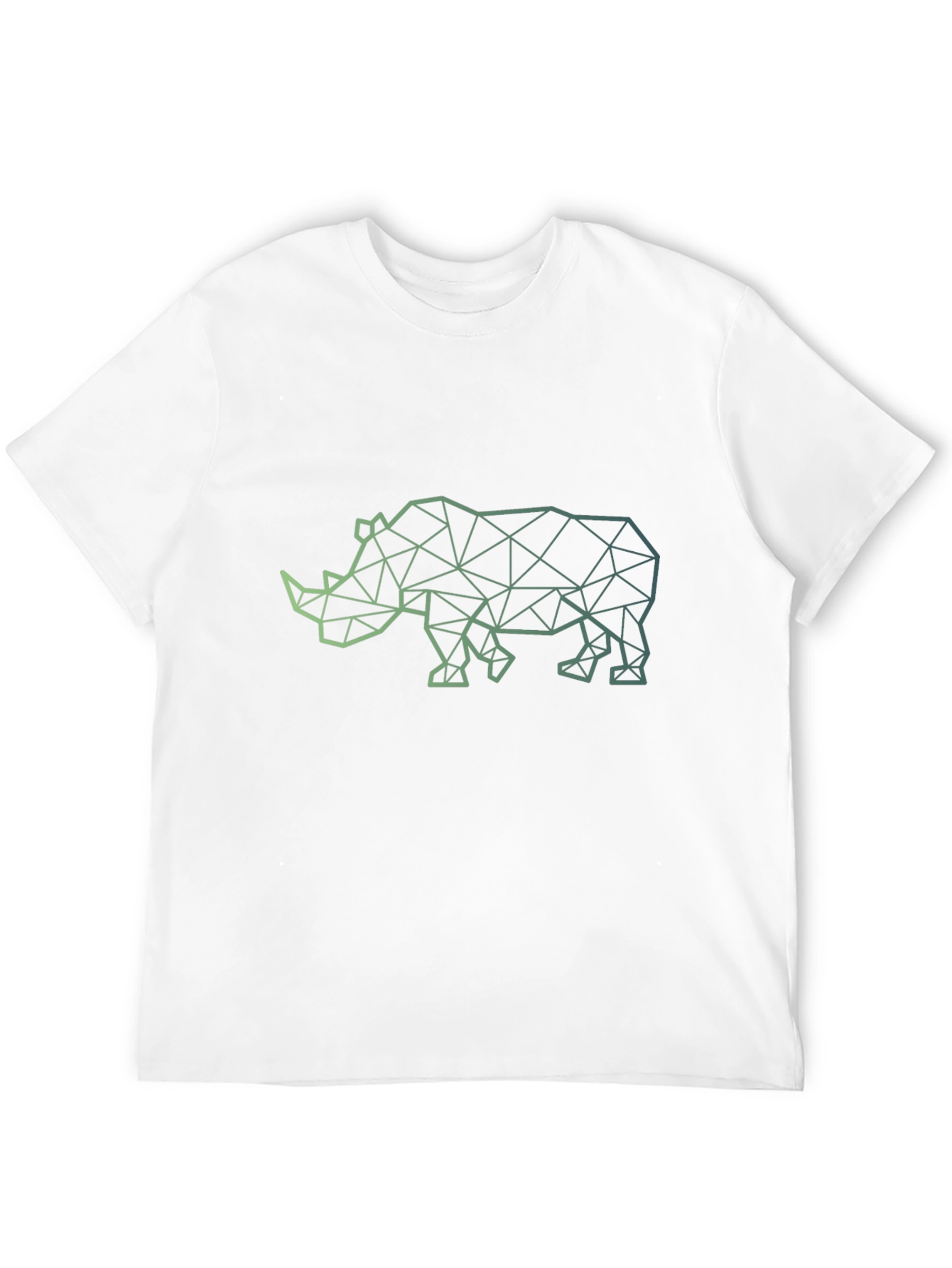 Geometric Rhino Graphic Tee - Modern Mens T-Shirt
