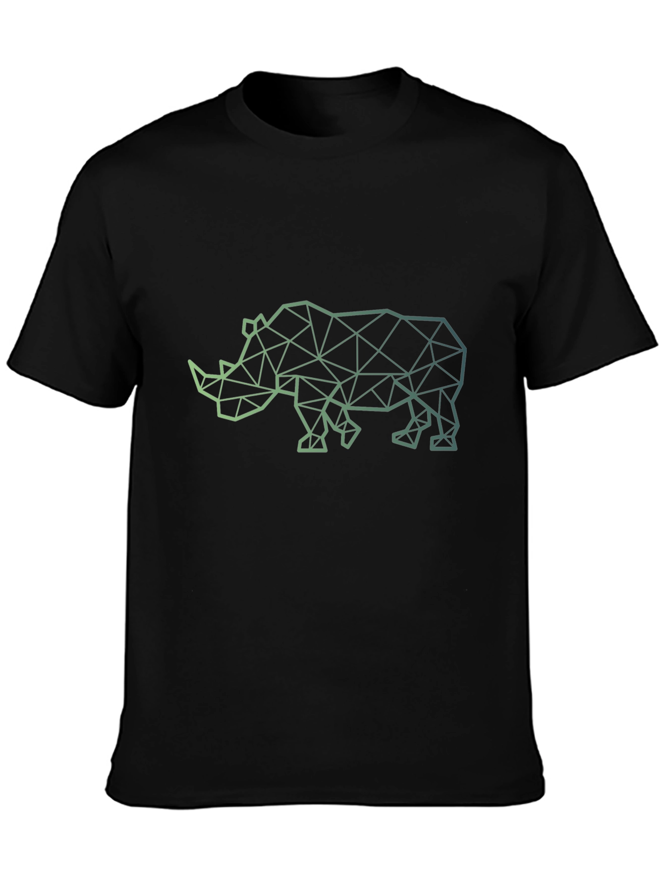 Geometric Rhino Graphic Tee - Modern Mens T-Shirt