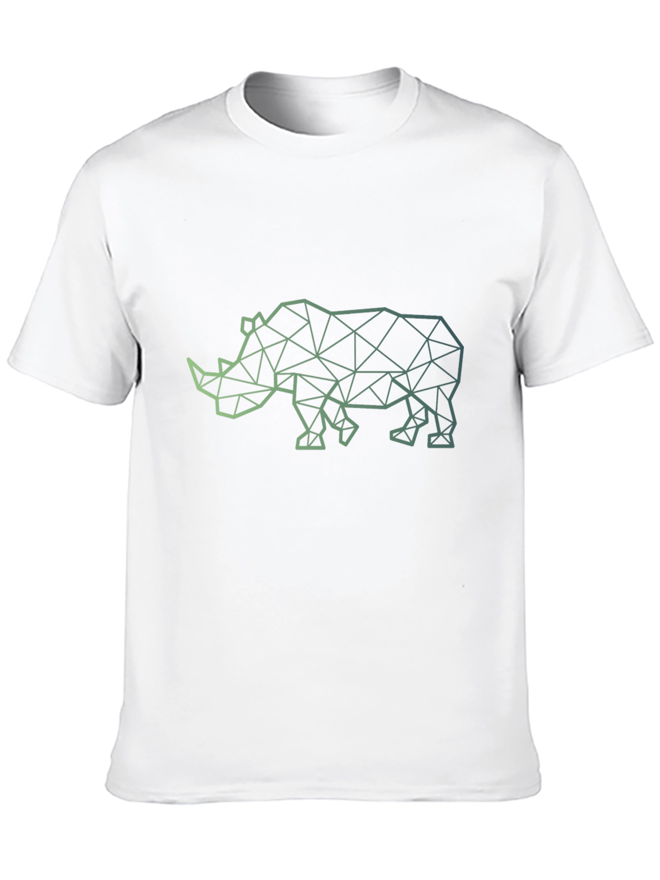 Geometric Rhino Graphic Tee - Modern Mens T-Shirt