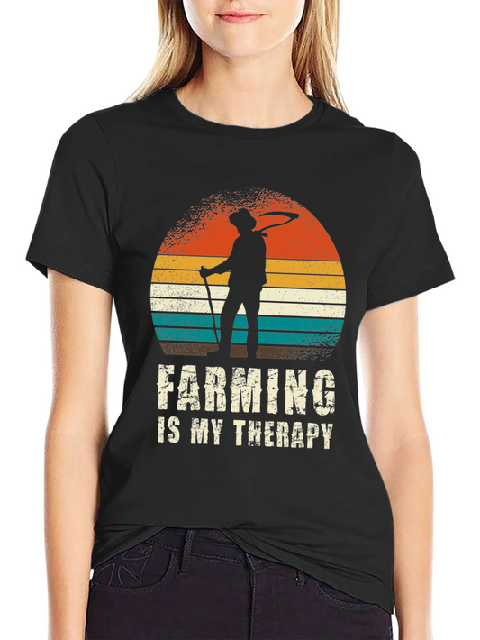 Farming is My Therapy T-Shirt - Vintage Farmer Graphic Tee