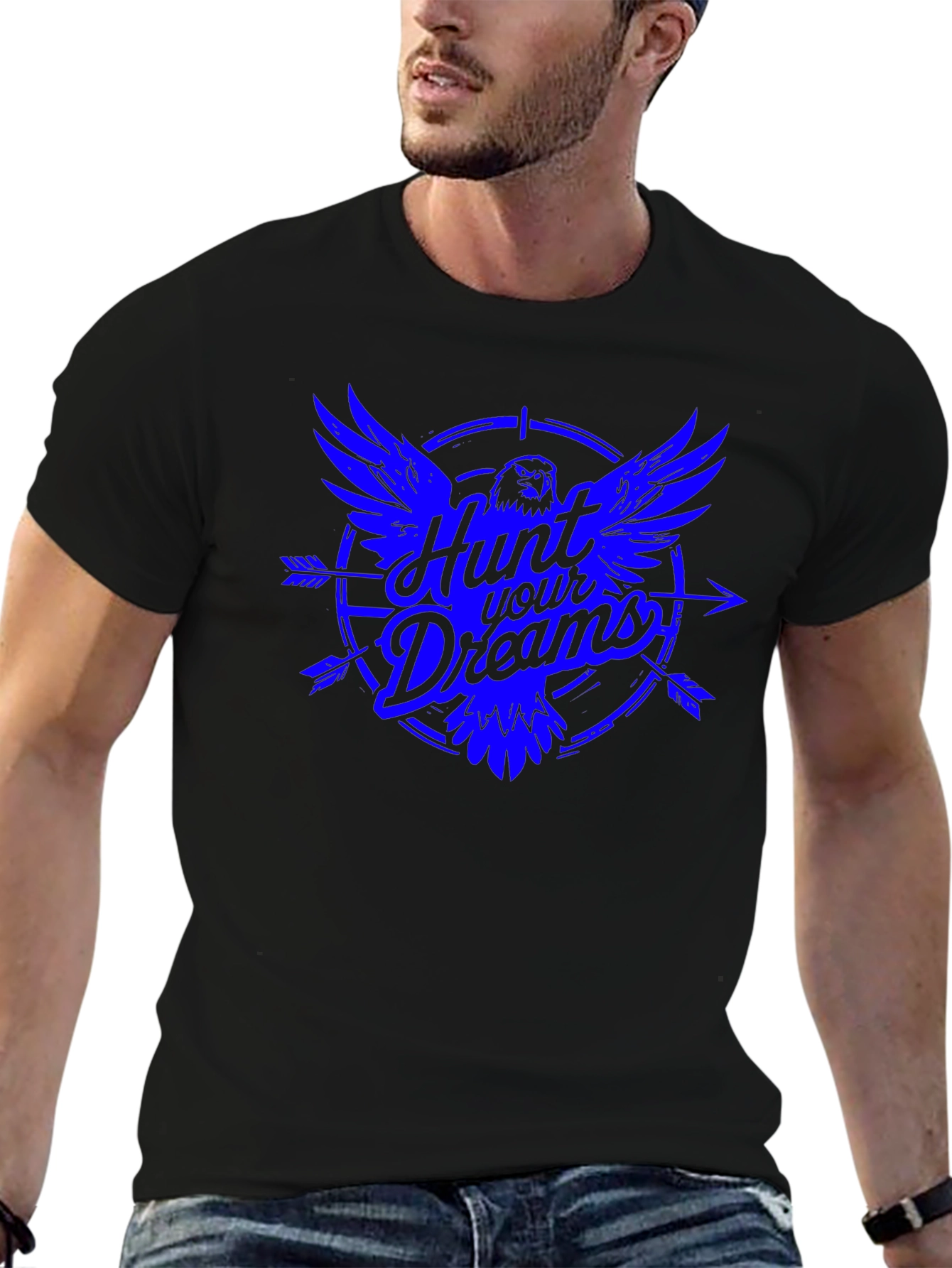 Hunt Your Dreams Graphic Tee - Mens Black T-Shirt