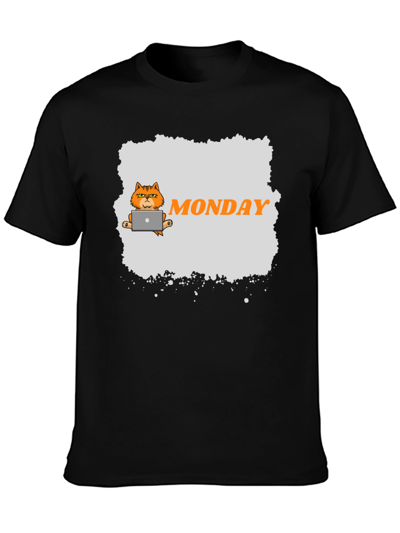 Monday Cat Graphic T-Shirt - Mens Black Tee