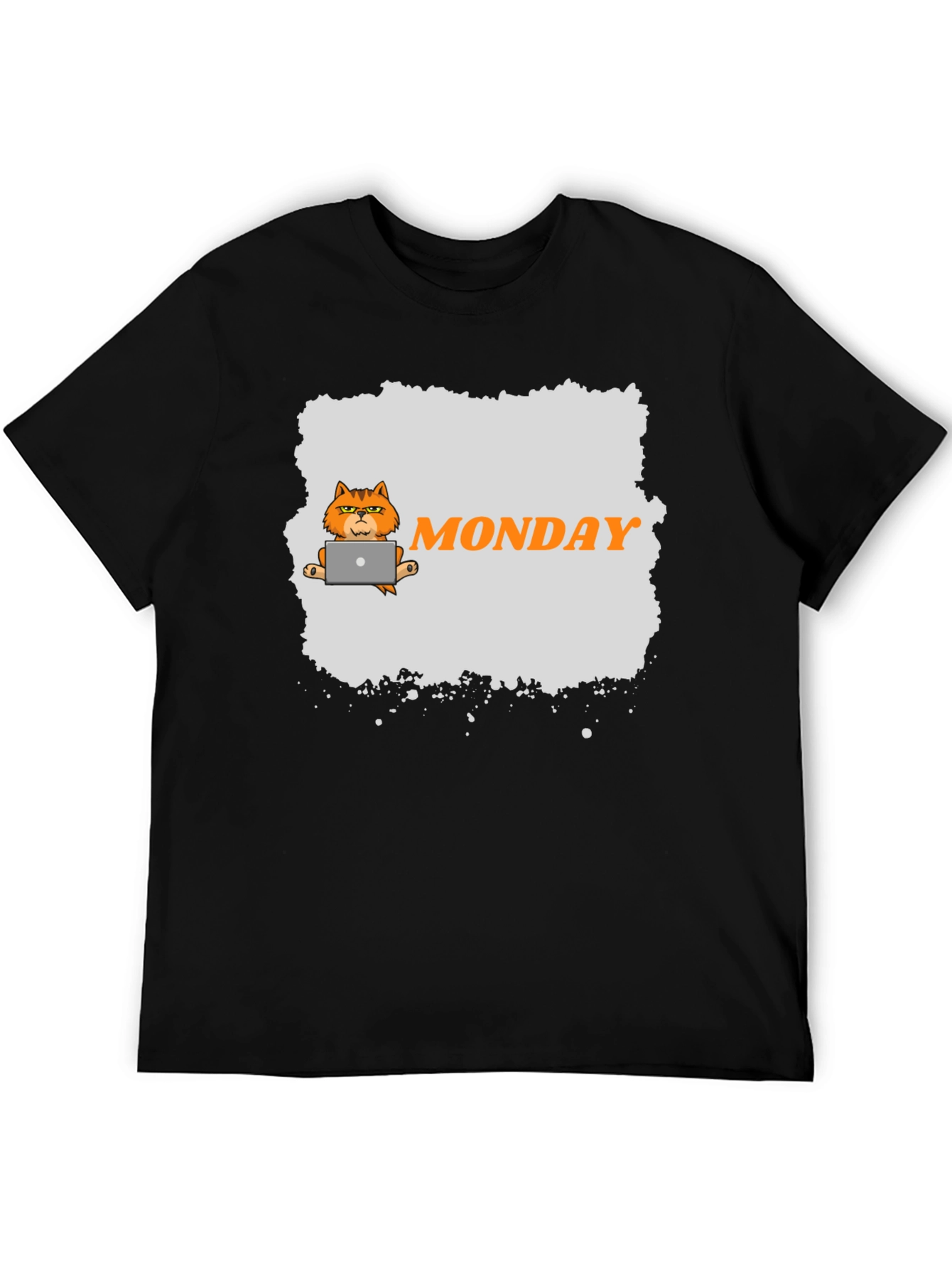 Monday Cat Graphic T-Shirt - Mens Black Tee
