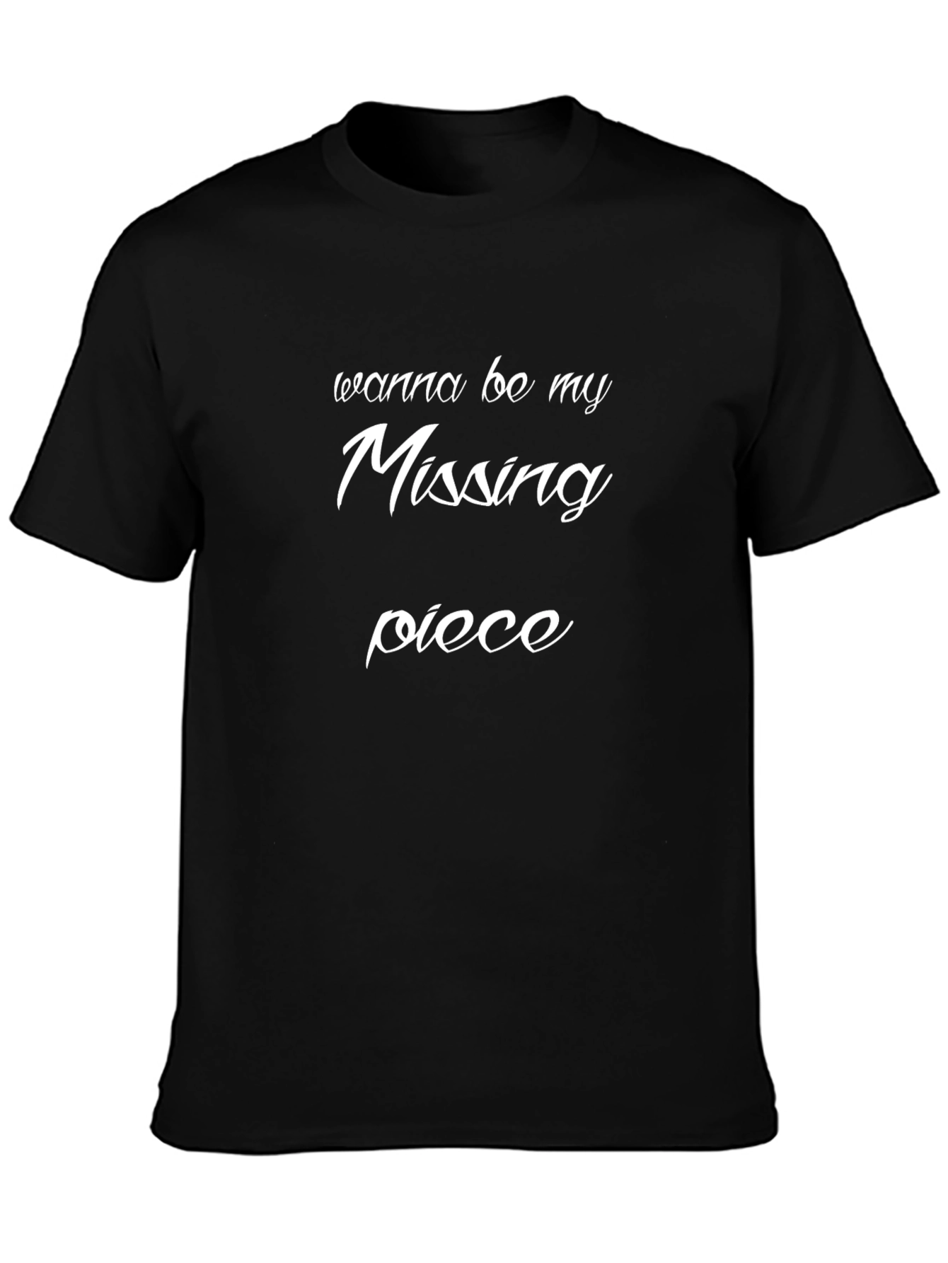 Missing Piece Graphic Tee - Black Cotton Comfort
