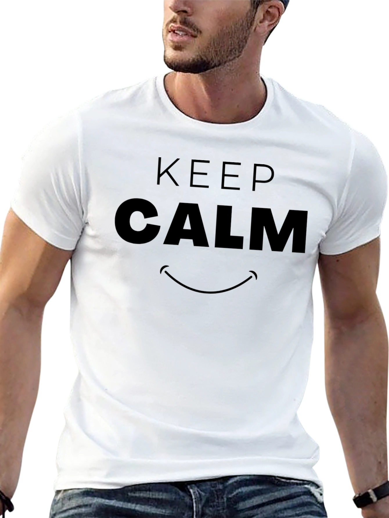 Keep Calm Smile Black T-Shirt