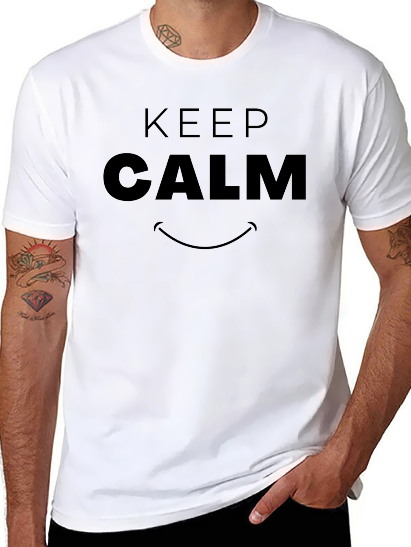 Keep Calm Smile Black T-Shirt