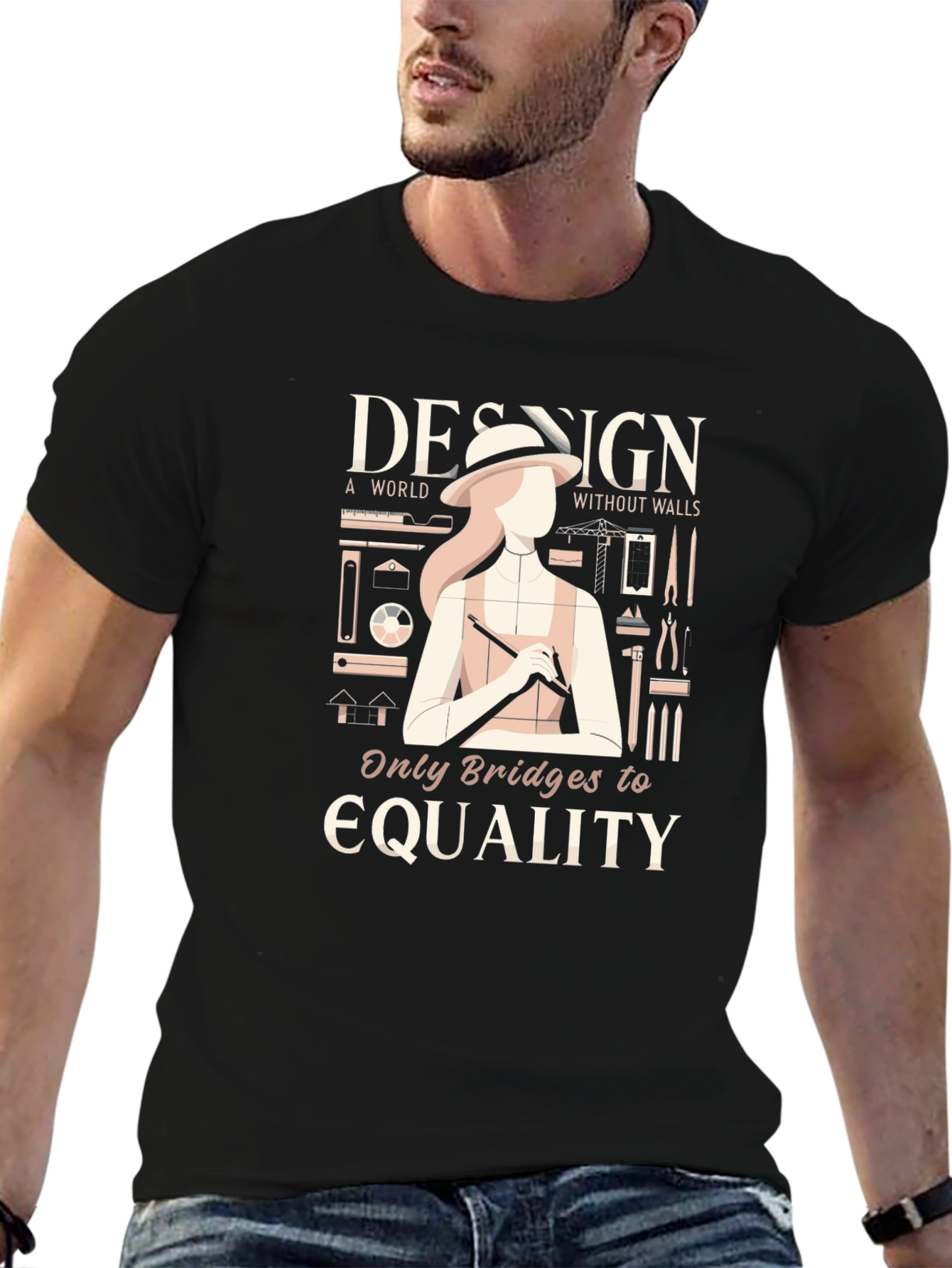Design Bridges Equality Black T-Shirt