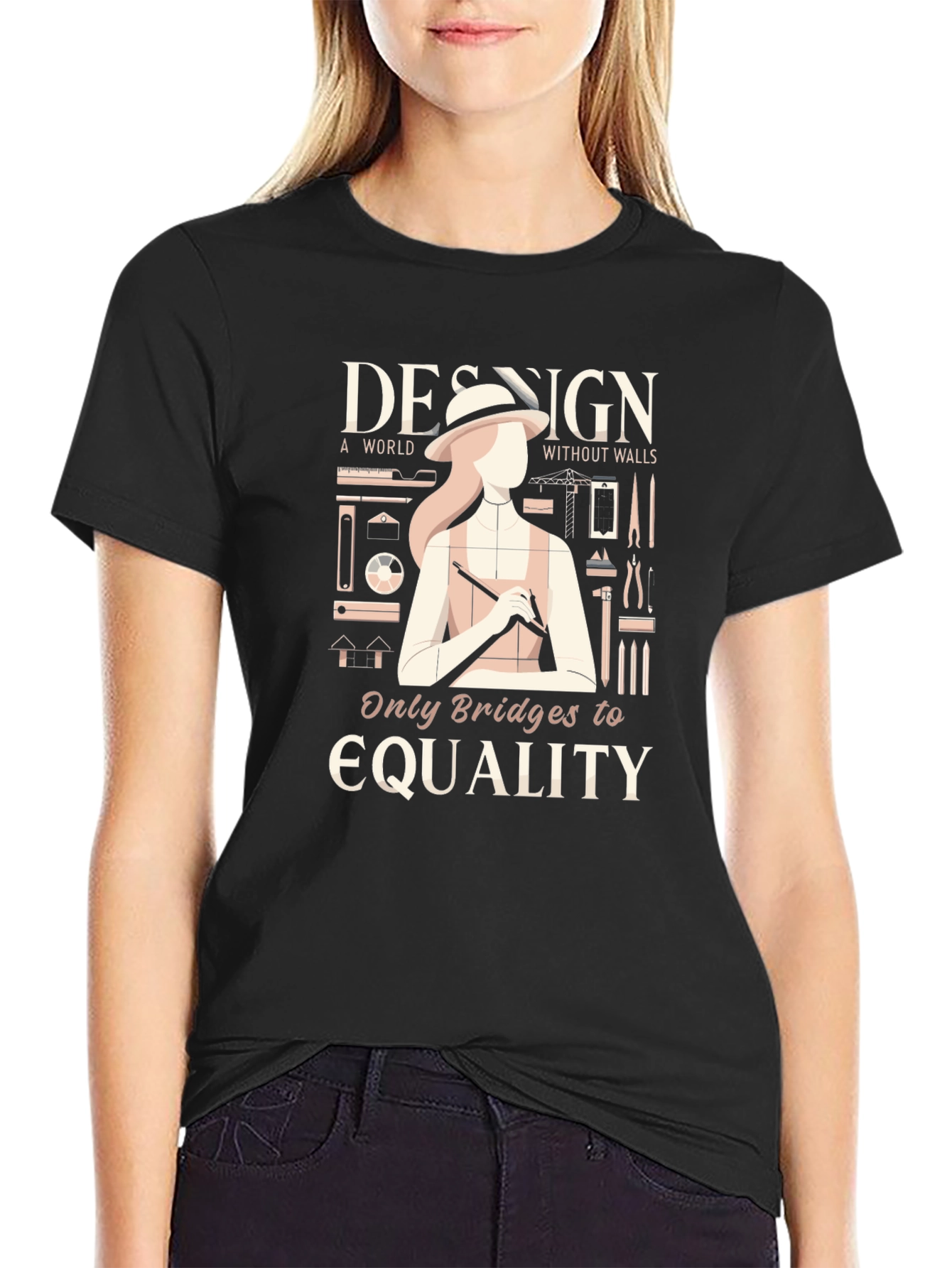 Design Bridges Equality Black T-Shirt