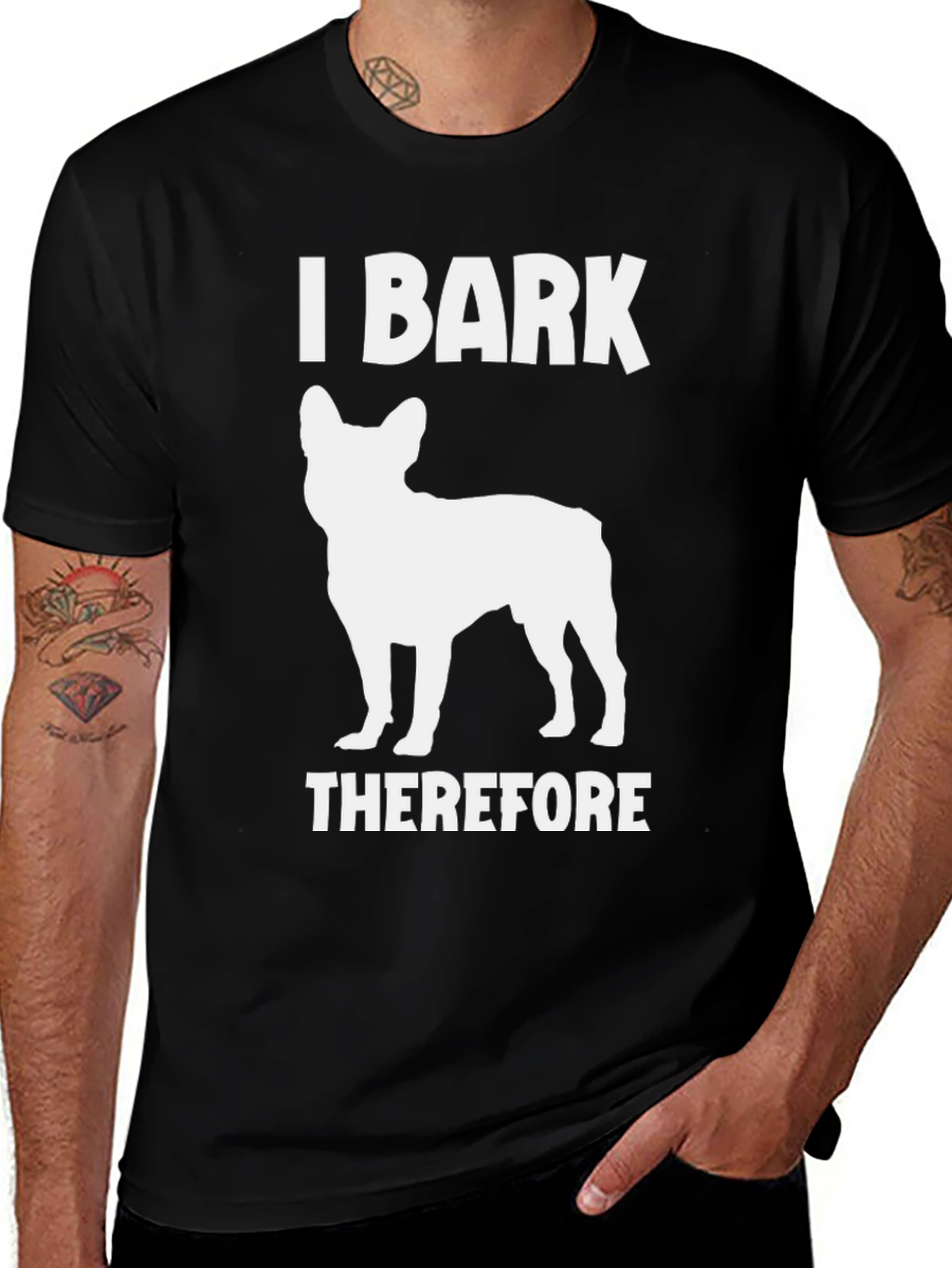 I Bark Therefore I Am Dog Graphic Tee