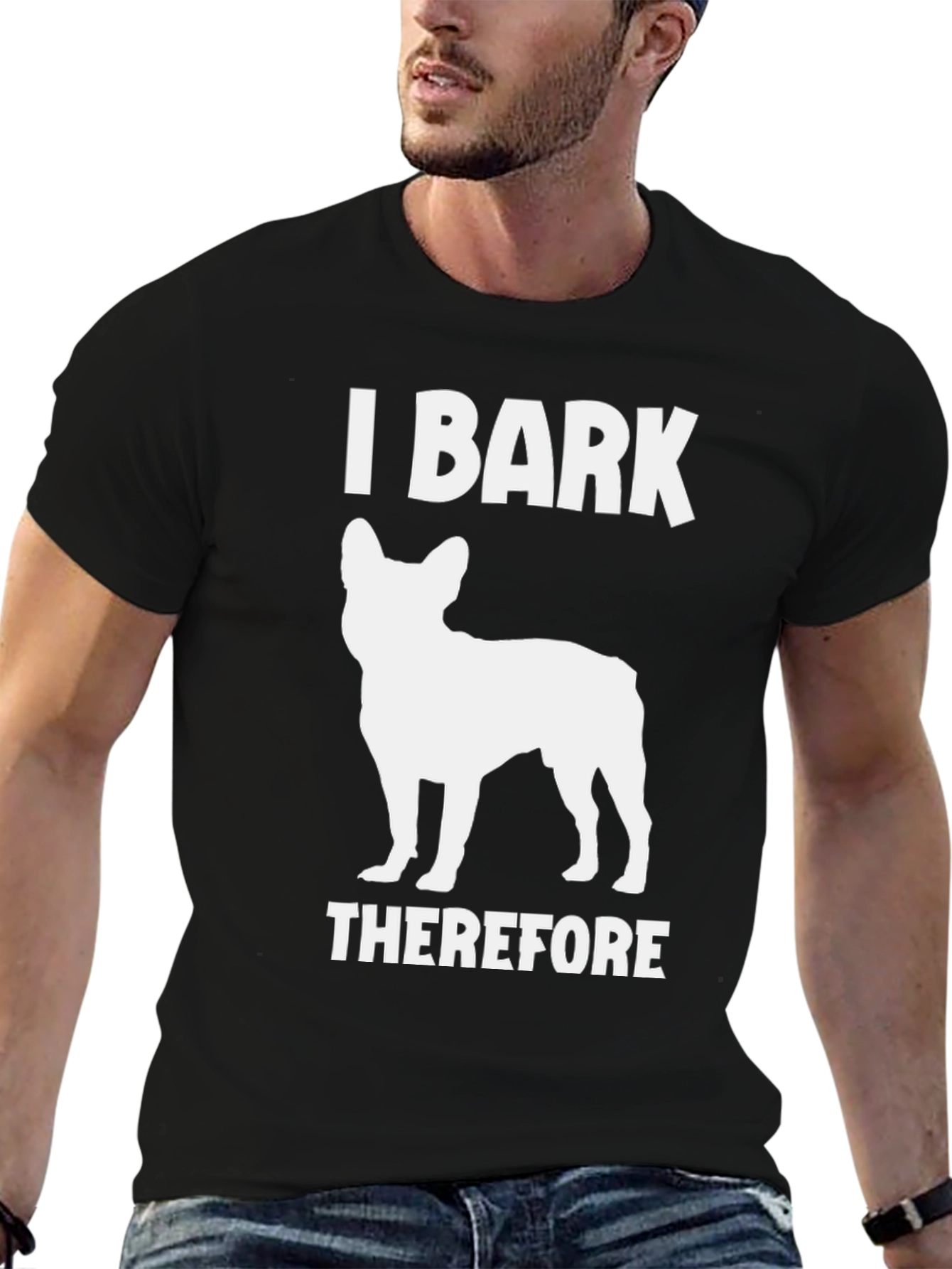 I Bark Therefore I Am Dog Graphic Tee