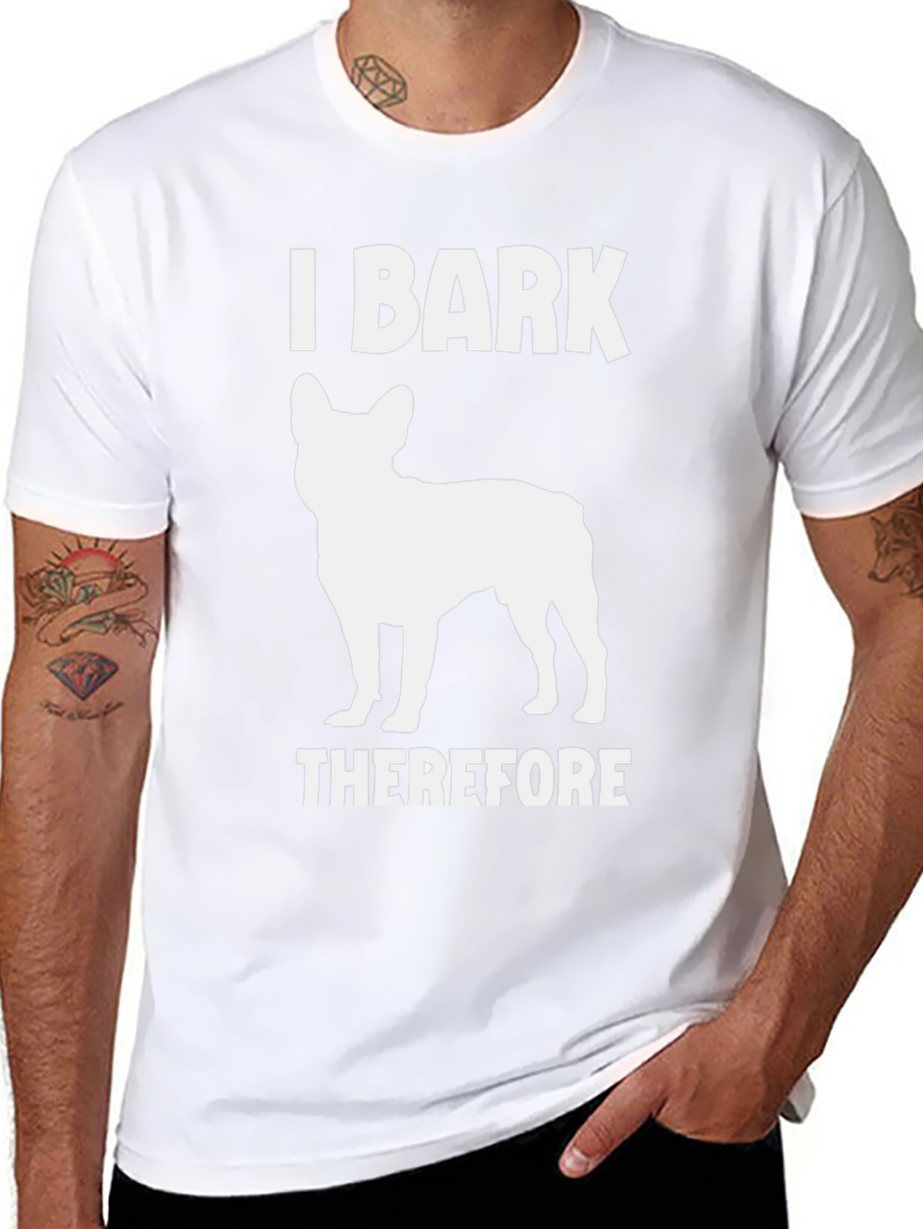 I Bark Therefore I Am Dog Graphic Tee