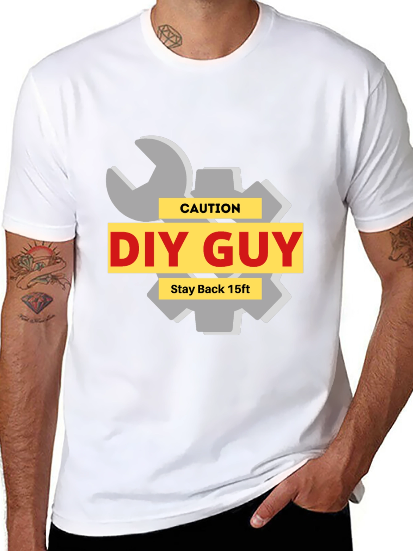 DIY Guy Caution T-Shirt - Stay Back 15ft