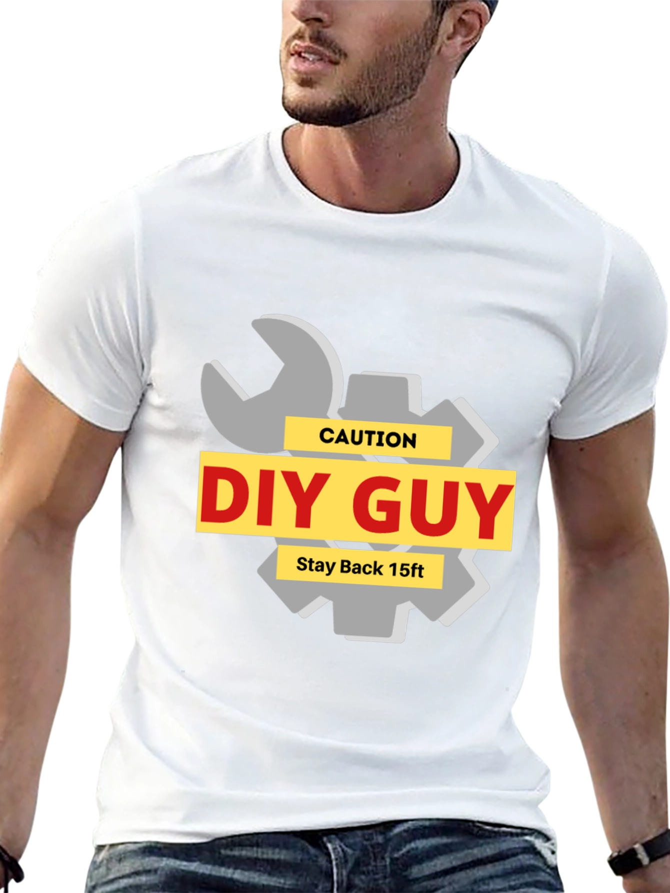 DIY Guy Caution T-Shirt - Stay Back 15ft