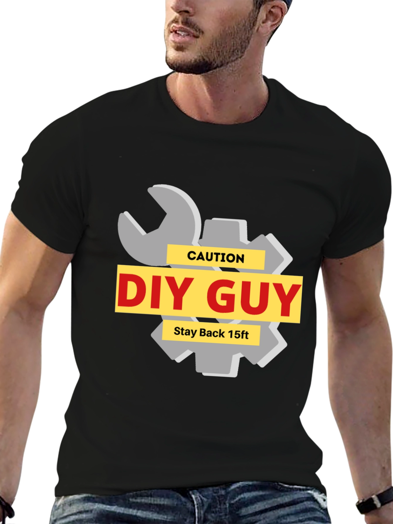 DIY Guy Caution T-Shirt - Stay Back 15ft