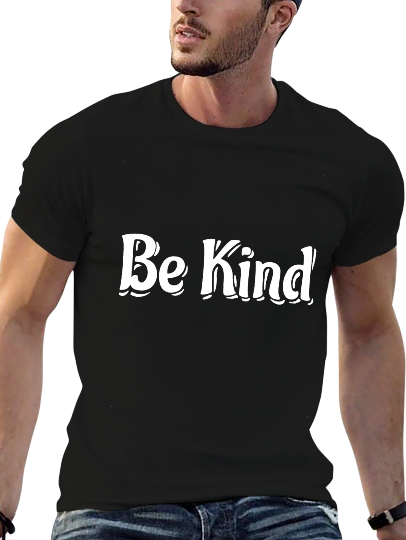 Be Kind Graphic Tee - Black Cotton T-Shirt